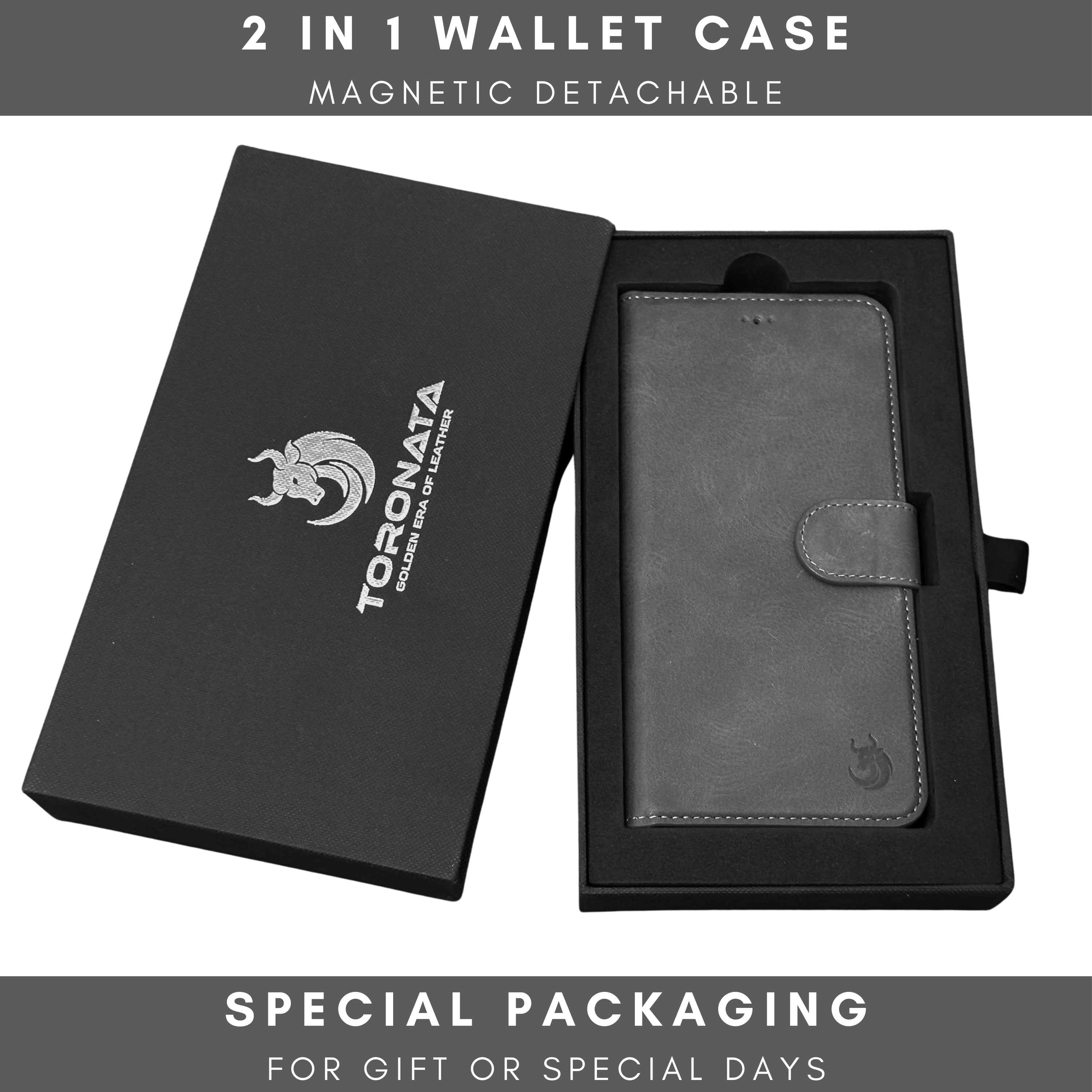 Vegas iPhone 15 Wallet Case | MagSafe-Grey---TORONATA