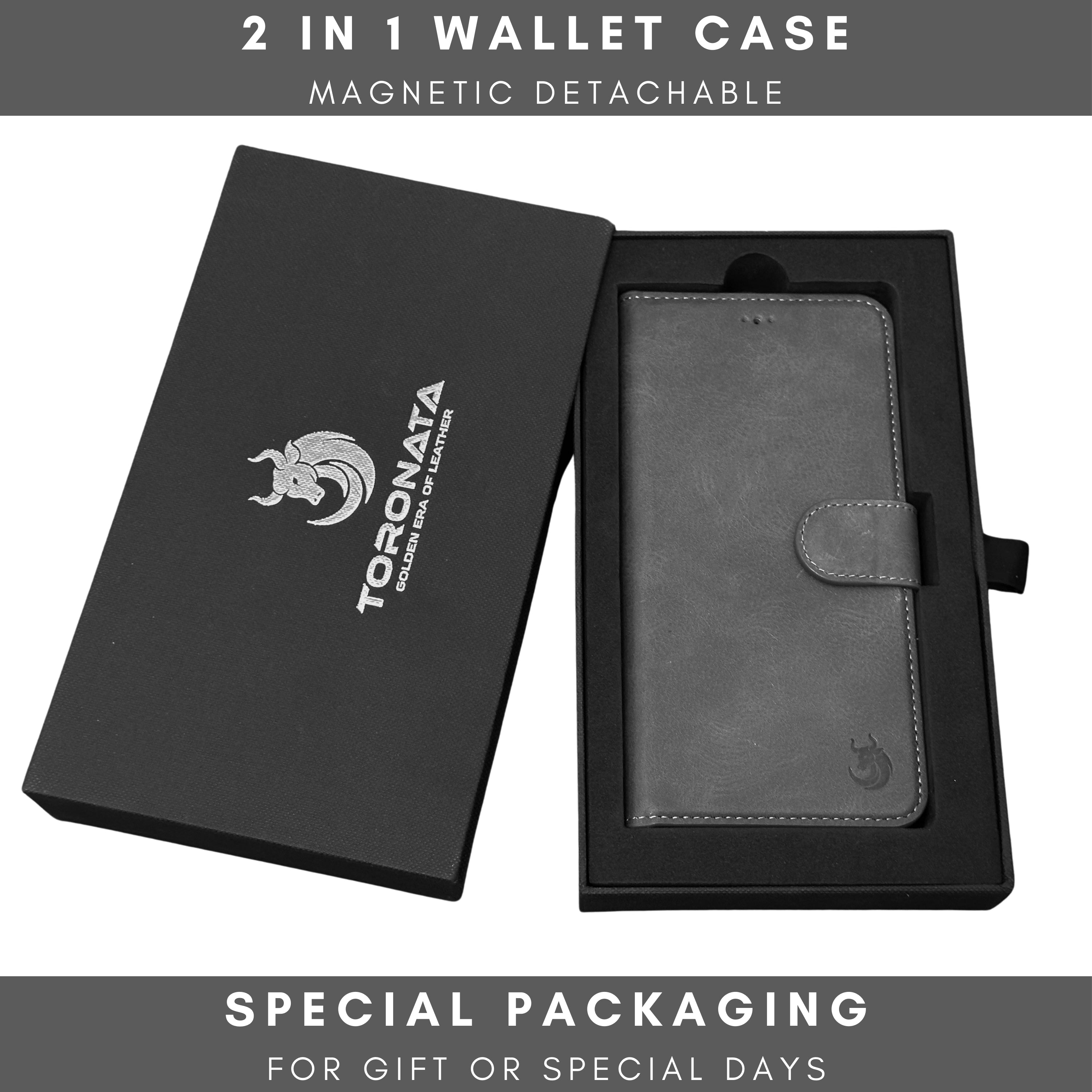 Vegas iPhone 15 Plus Wallet Case | MagSafe-Grey---TORONATA