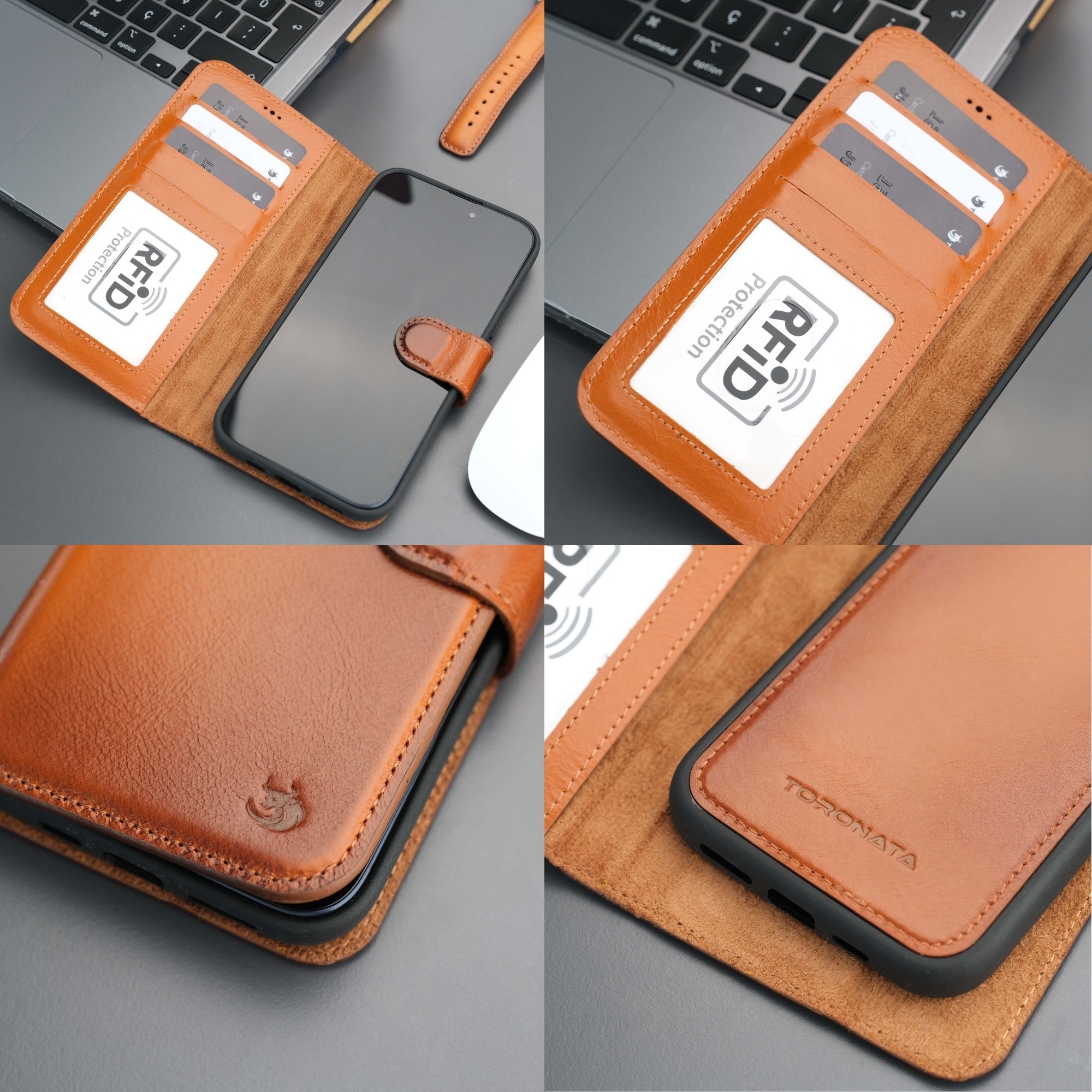 Casper iPhone 16 Leather Wallet Case | MagSafe - Tan - TORONATA