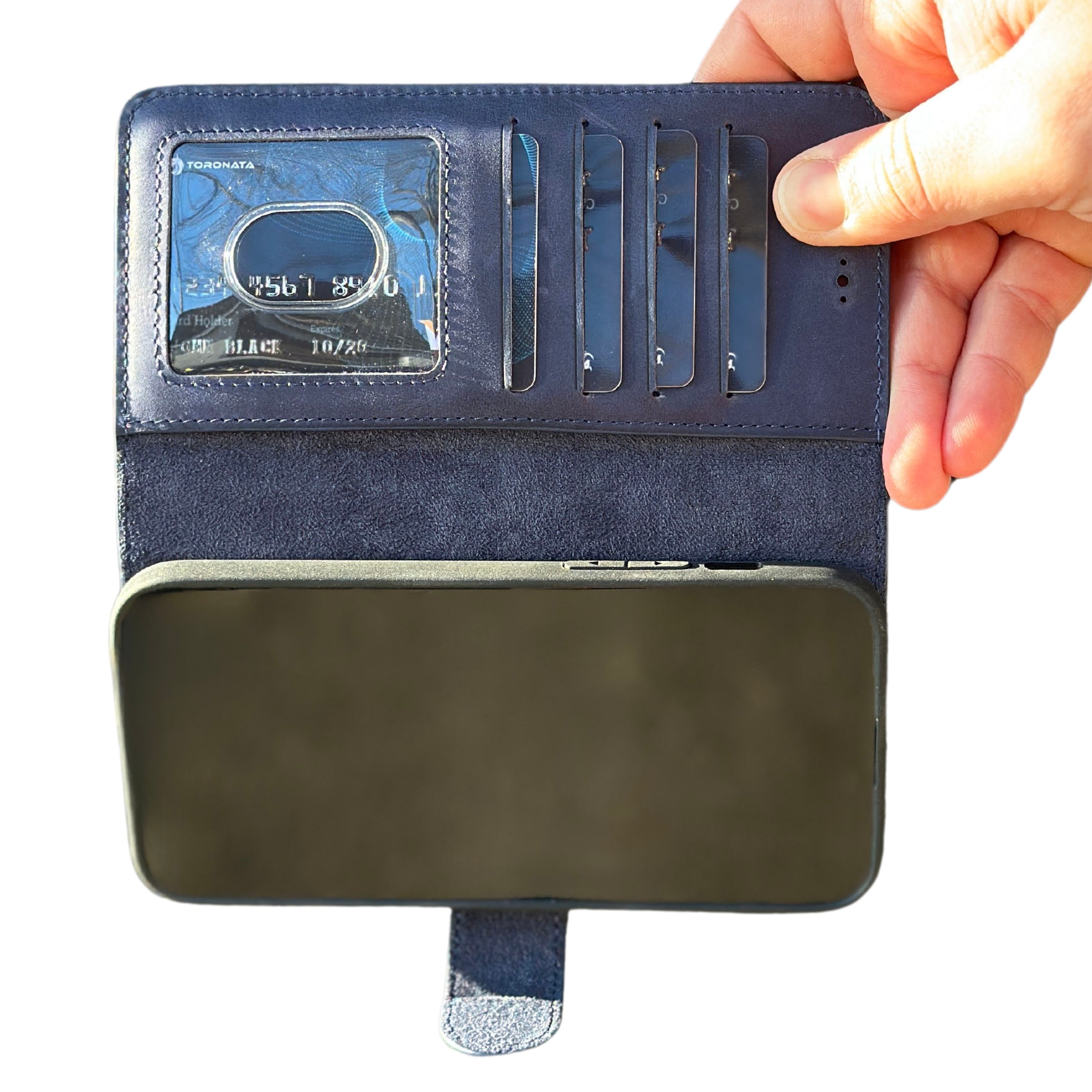 Vegas iPhone 15 Pro Max Wallet Case | MagSafe-Dark Blue---TORONATA