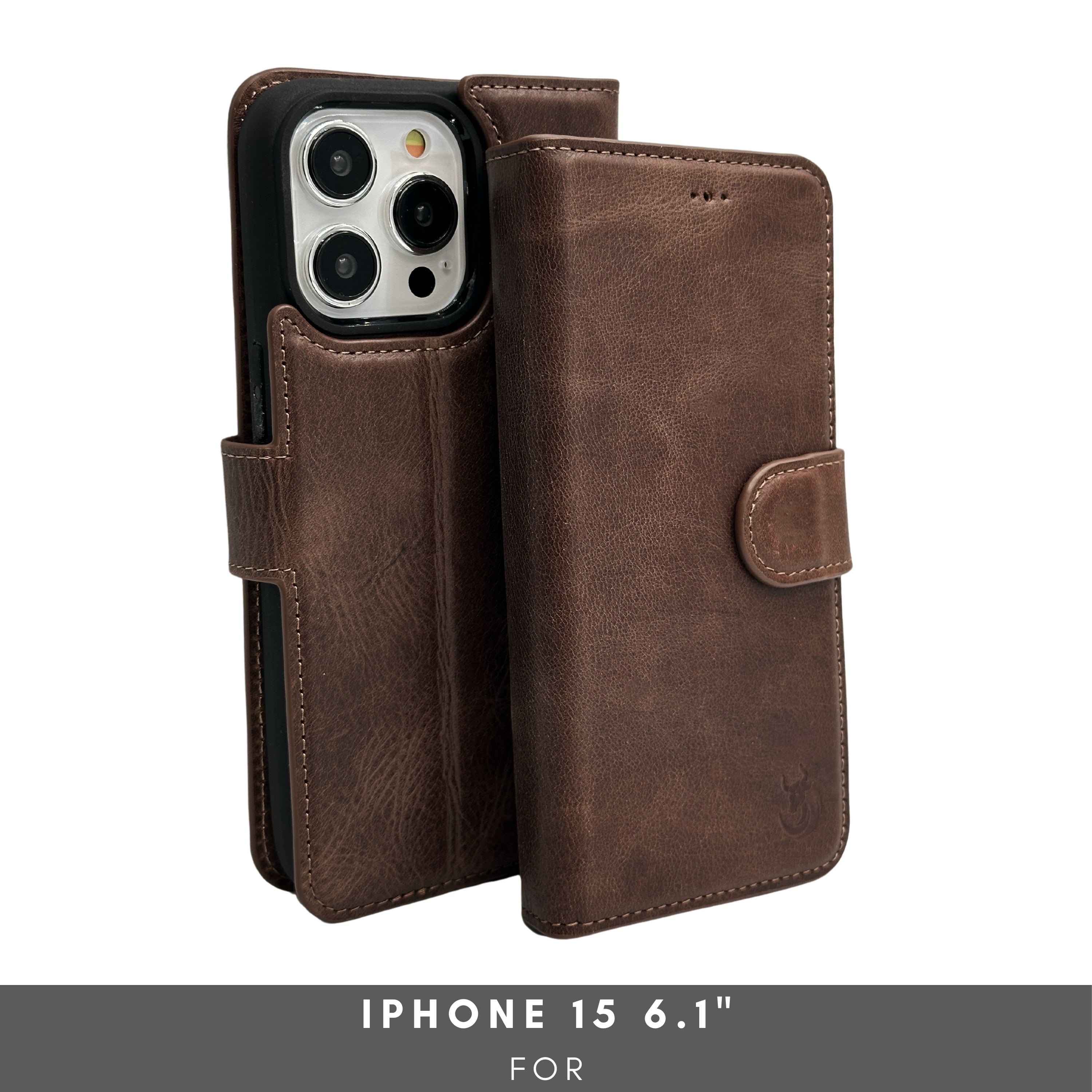 Vegas iPhone 15 Wallet Case | MagSafe-Dark Brown---TORONATA