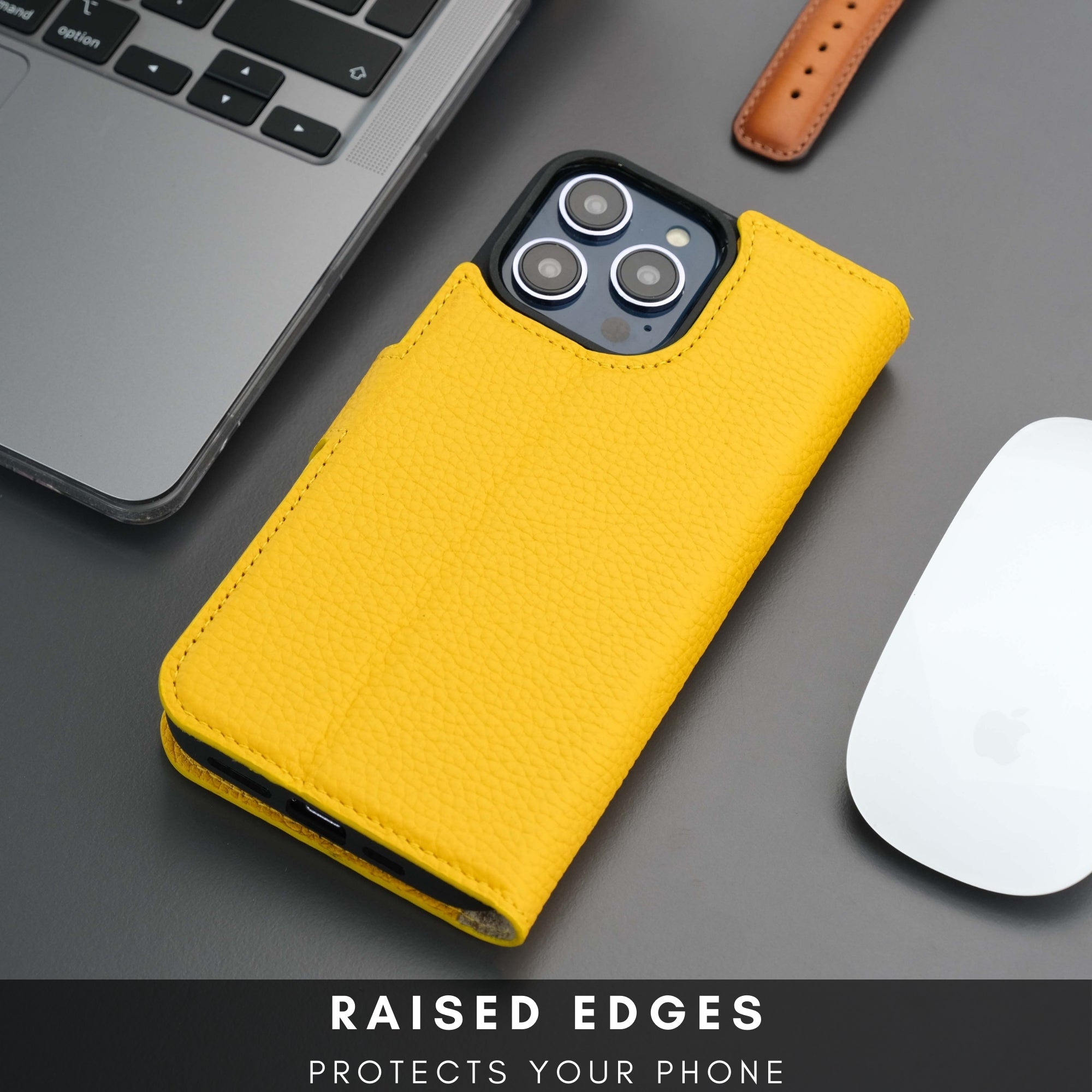 Casper iPhone 16 Pro Max Leather Wallet Case | MagSafe - Yellow - TORONATA