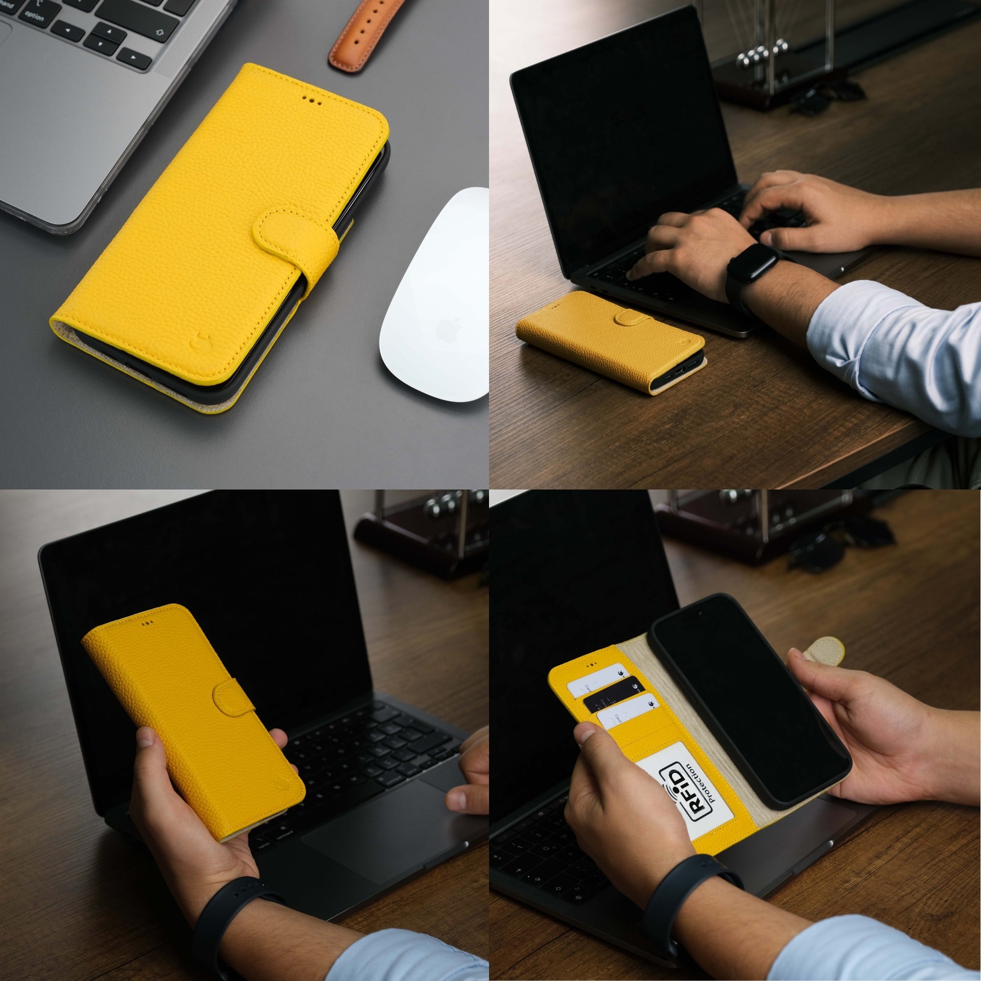 Casper iPhone 16 Pro Max Leather Wallet Case | MagSafe - Yellow - TORONATA