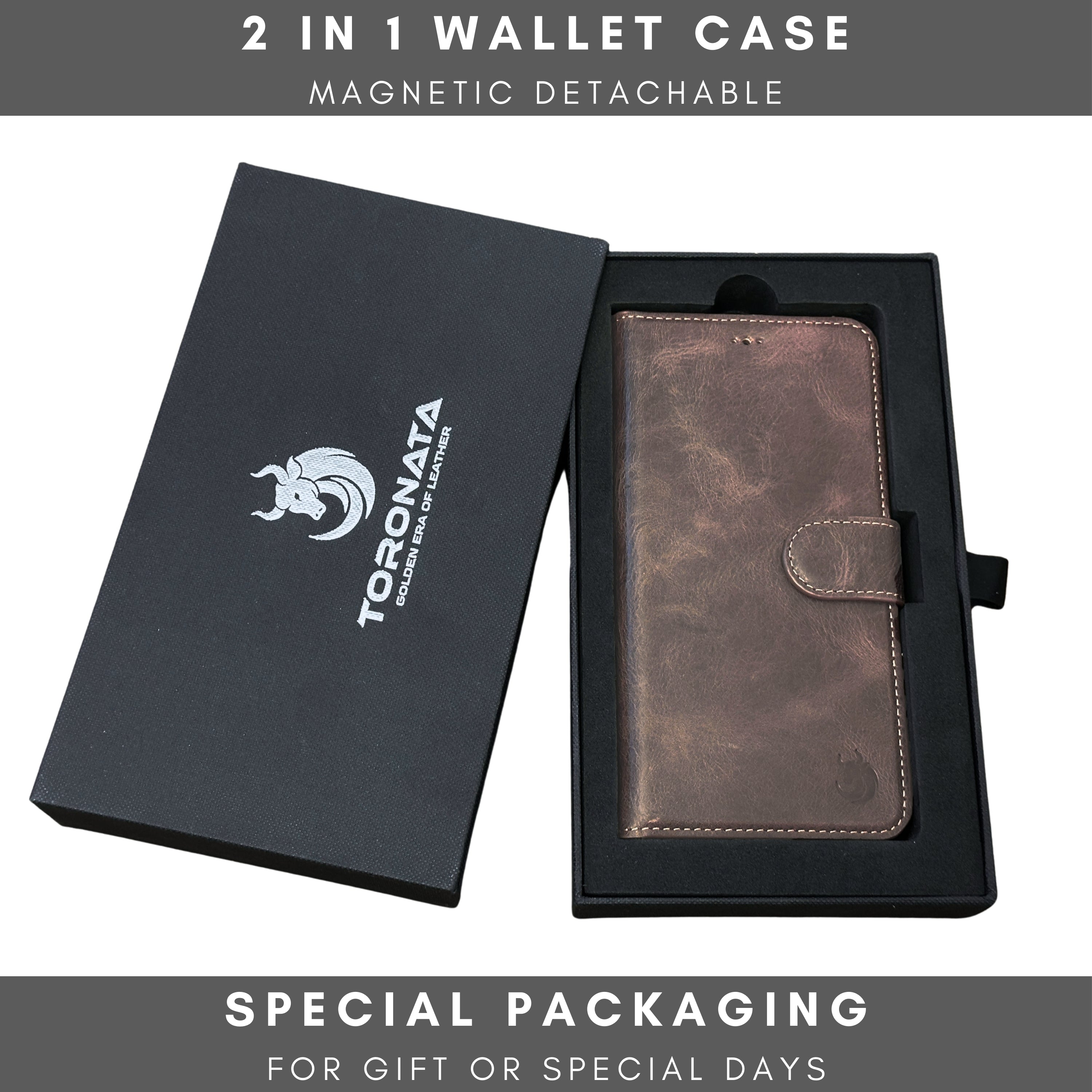 Vegas iPhone 15 Pro Wallet Case | MagSafe-Dark Brown---TORONATA