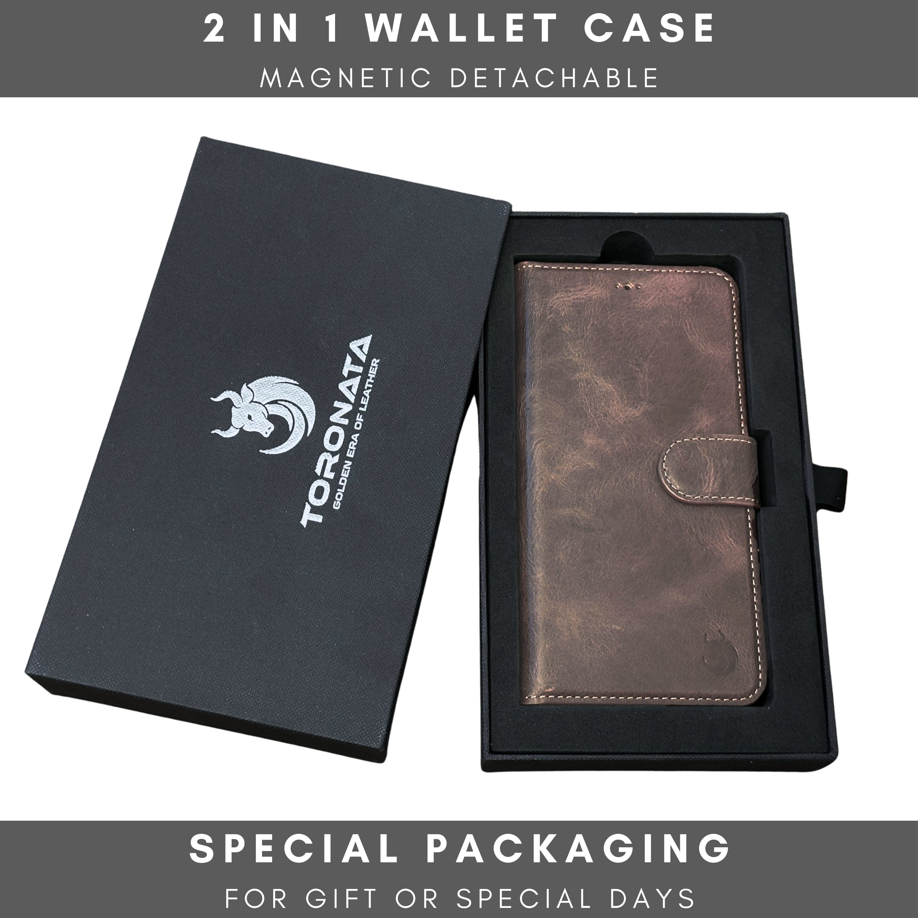 Vegas iPhone 15 Wallet Case | MagSafe-Dark Brown---TORONATA