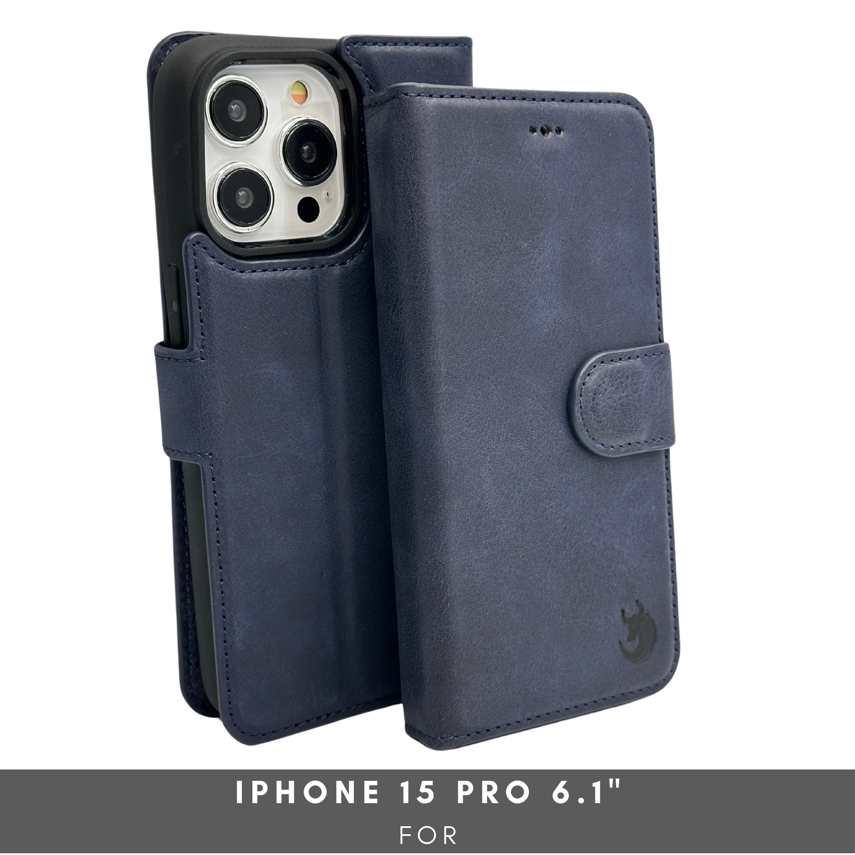 Vegas iPhone 15 Pro Wallet Case | MagSafe-Dark Blue---TORONATA