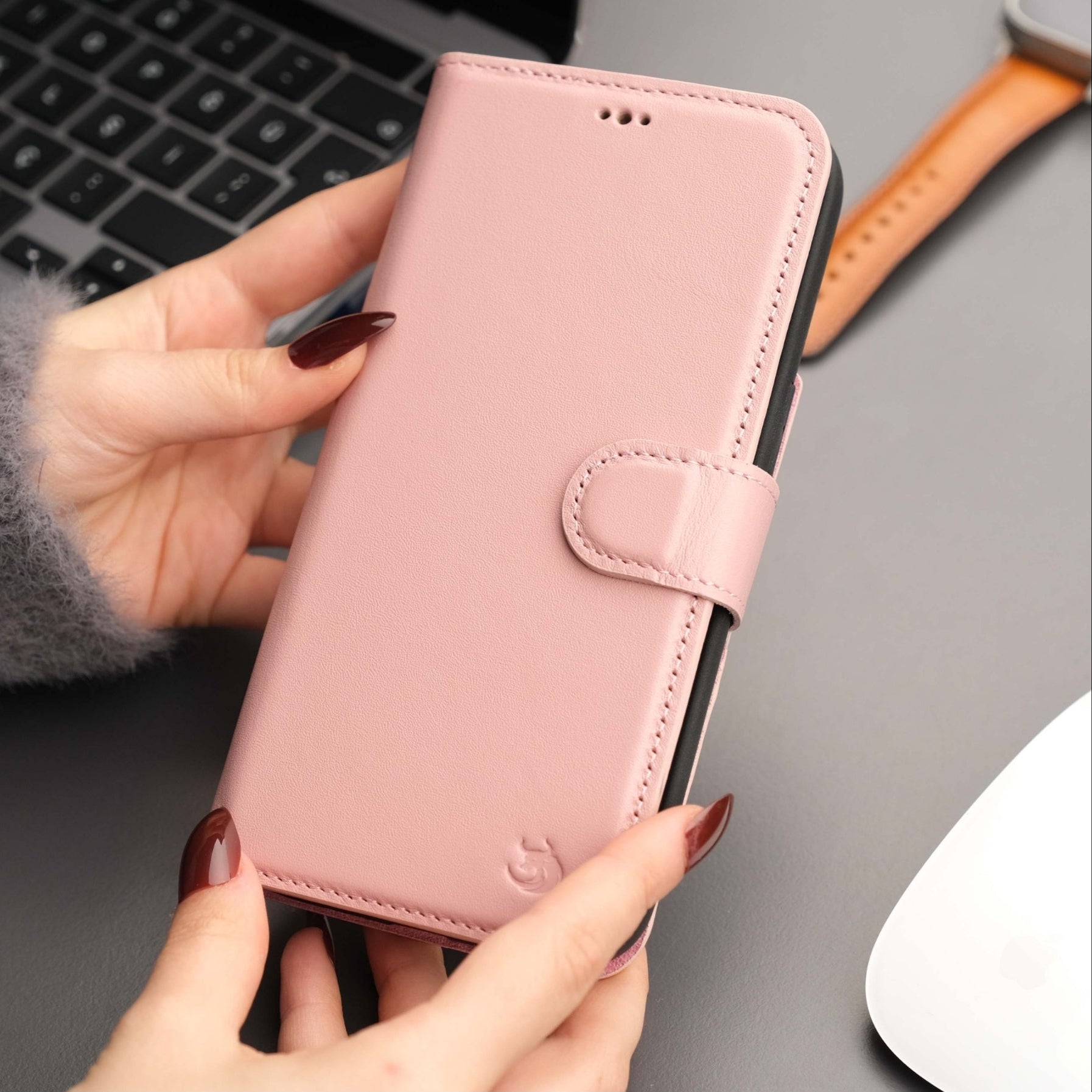 Casper Leather iPhone 14 Plus Wallet Case | MagSafe - TORONATA - #color_pink