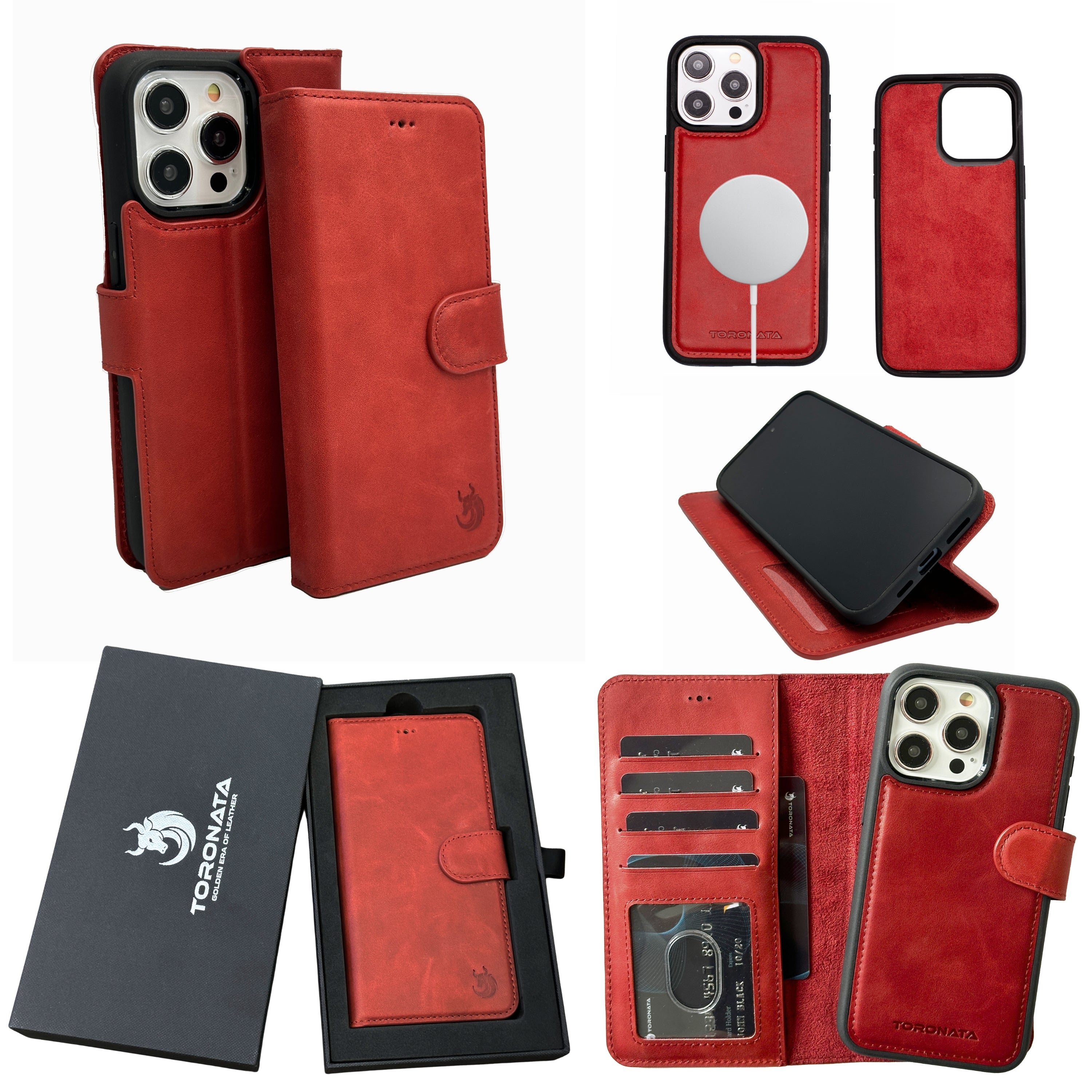 Vegas iPhone 15 Pro Max Wallet Case | MagSafe-Red---TORONATA