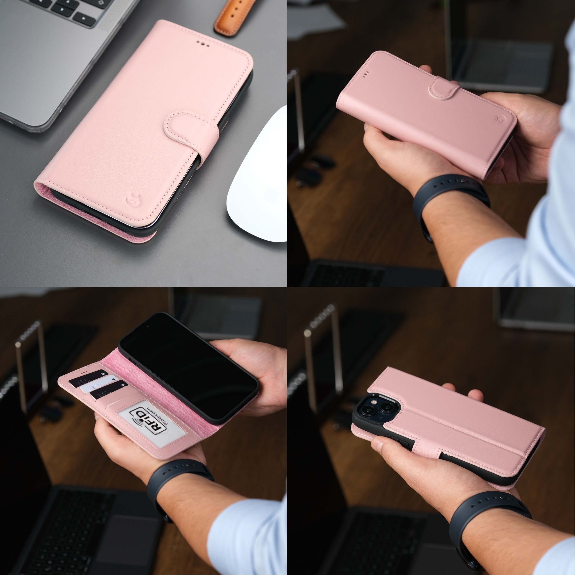 Casper iPhone 16 Pro Max Leather Wallet Case | MagSafe - Pink - TORONATA