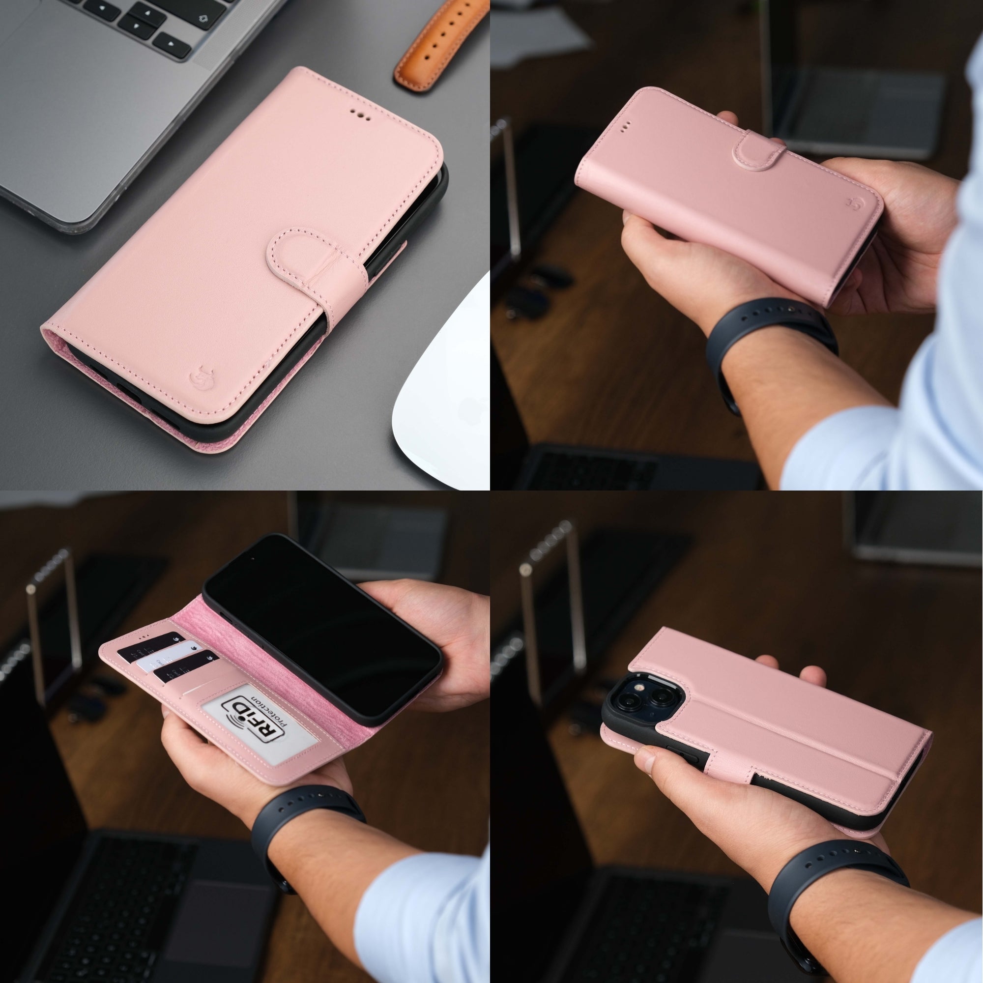 Casper iPhone 16 Leather Wallet Case | MagSafe - Pink - TORONATA