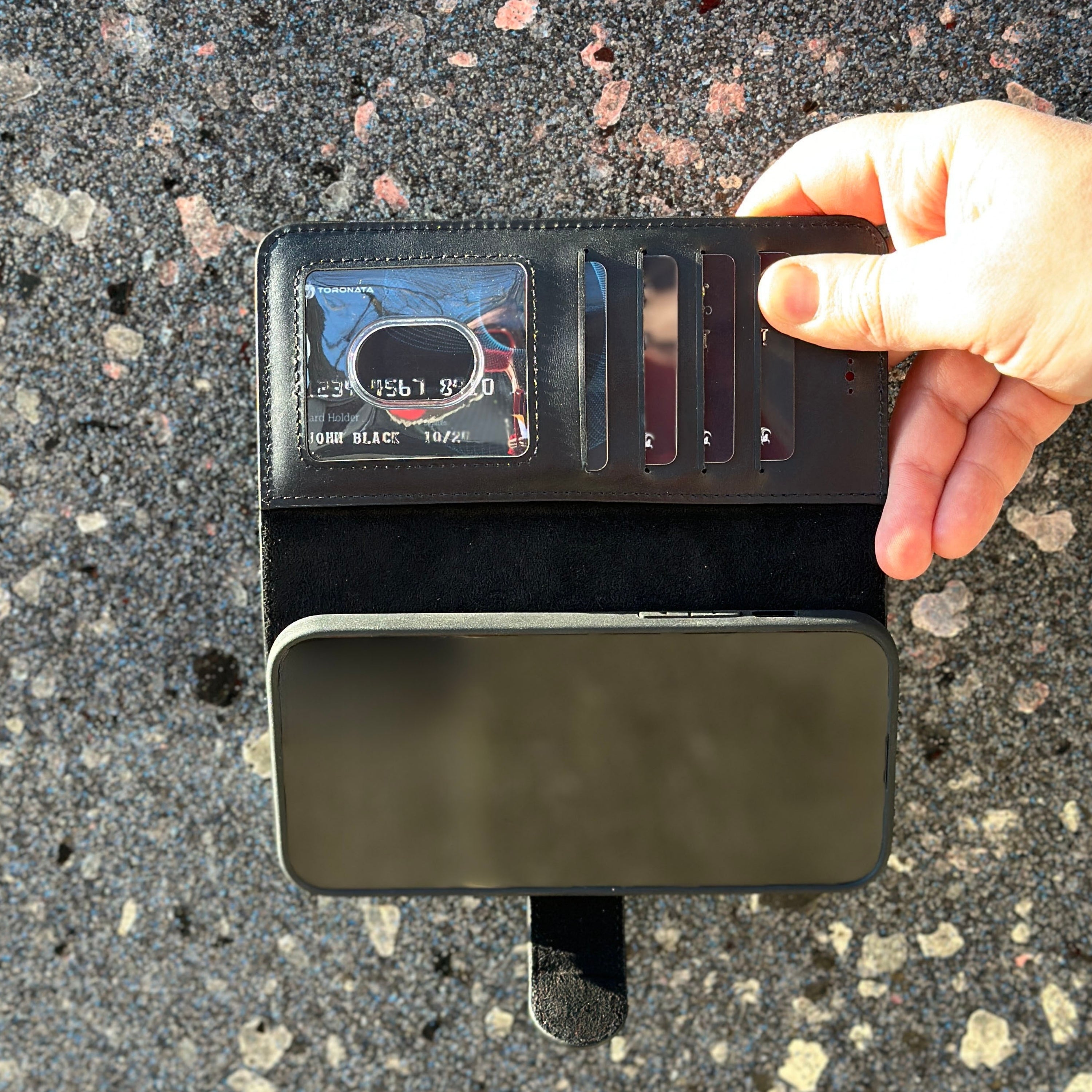Vegas iPhone 15 Plus Wallet Case | MagSafe-Black---TORONATA