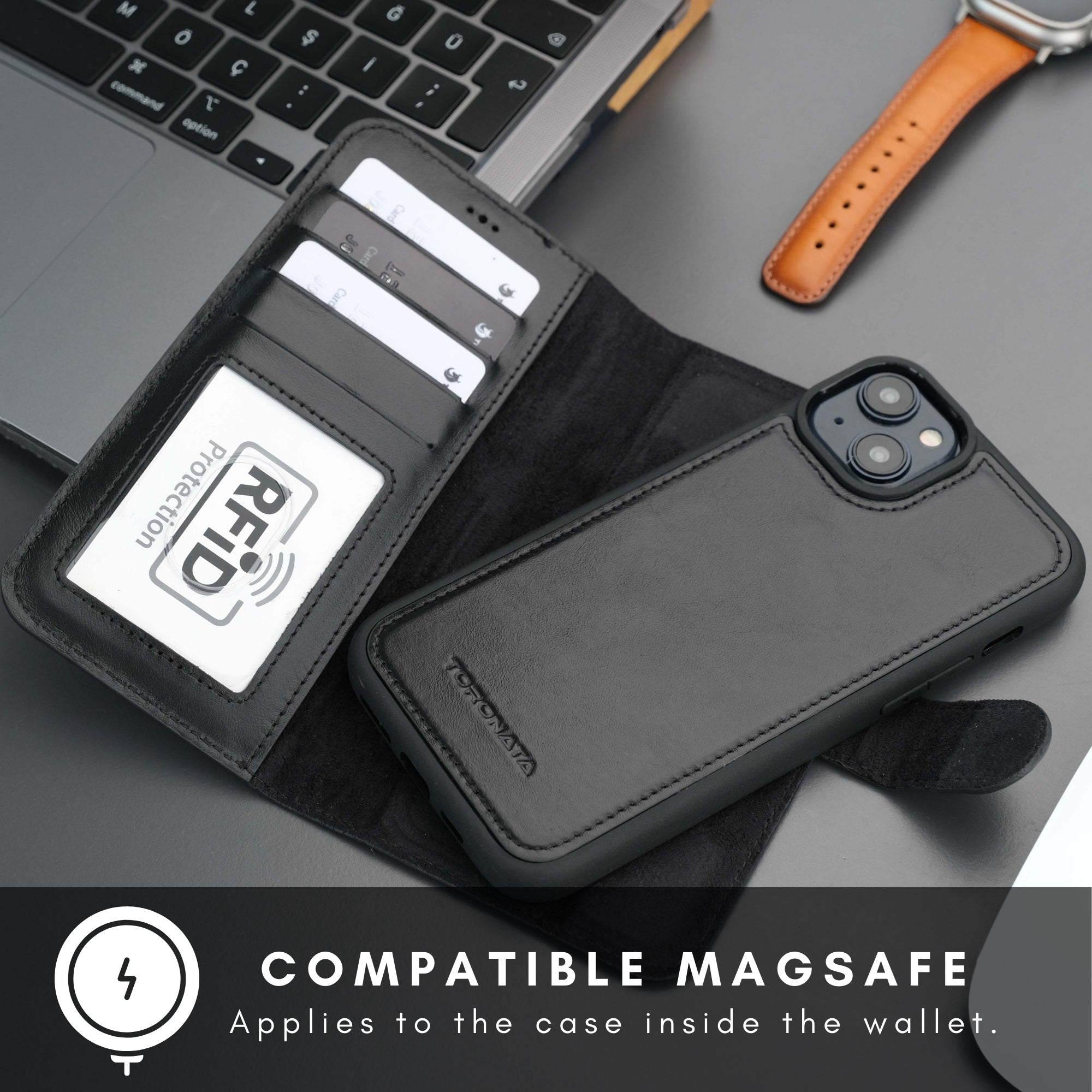 Casper iPhone 16 Plus Wallet Case Leather MagSafe