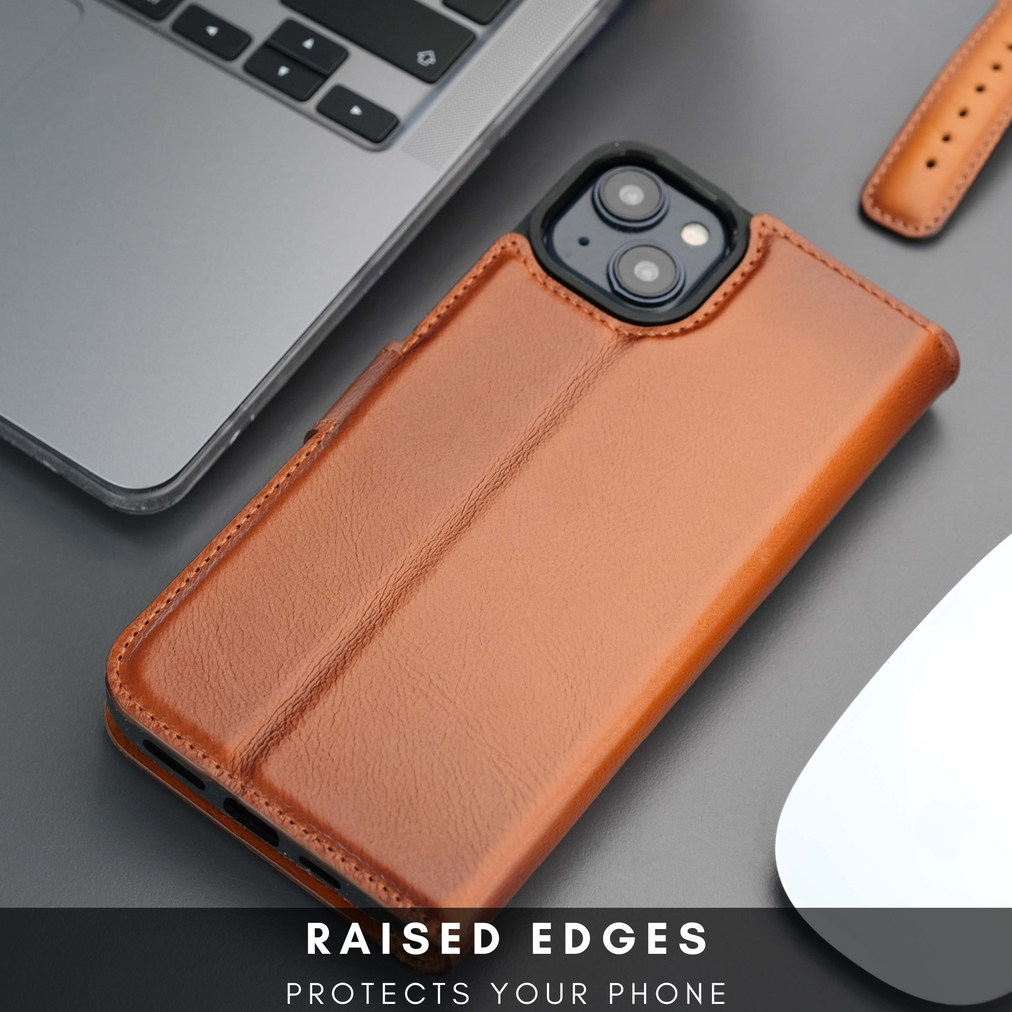 Casper iPhone 16 Leather Wallet Case | MagSafe - Tan - TORONATA