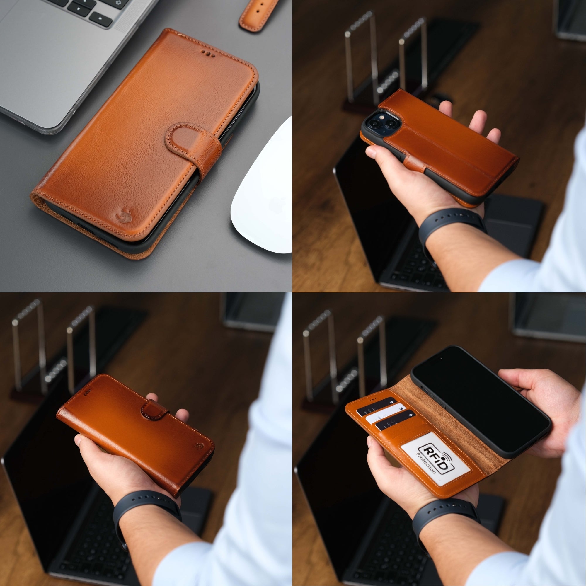 Casper iPhone 16 Pro Wallet Case Leather MagSafe - TORONATA - #color_tan