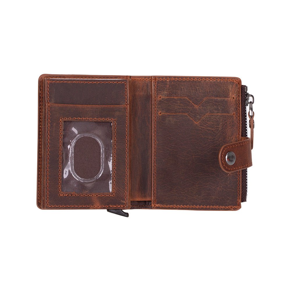 Andalusia Genuine Leather Pop - Up Cardholder with RFID Protection - Antic Brown - TORONATA