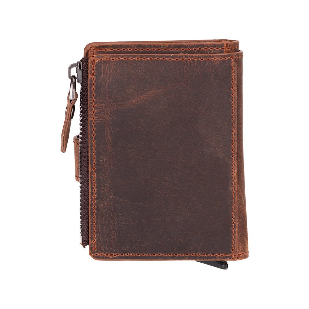 Andalusia Genuine Leather Pop - Up Cardholder with RFID Protection - Antic Brown - TORONATA