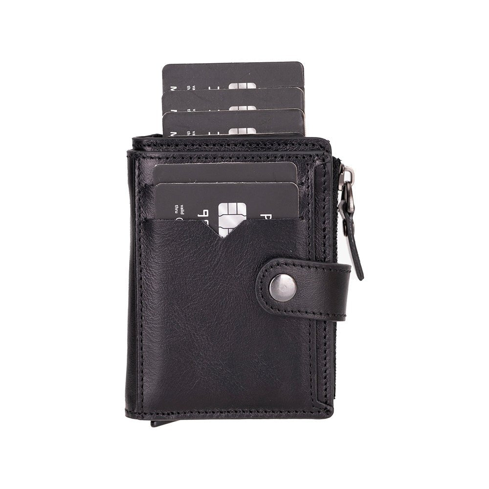 Andalusia Genuine Leather Pop - Up Cardholder with RFID Protection - Black - TORONATA