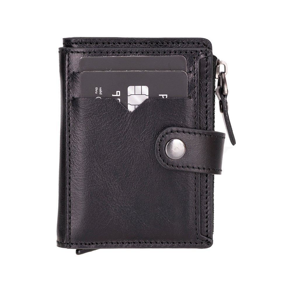 Andalusia Genuine Leather Pop - Up Cardholder with RFID Protection - Black - TORONATA