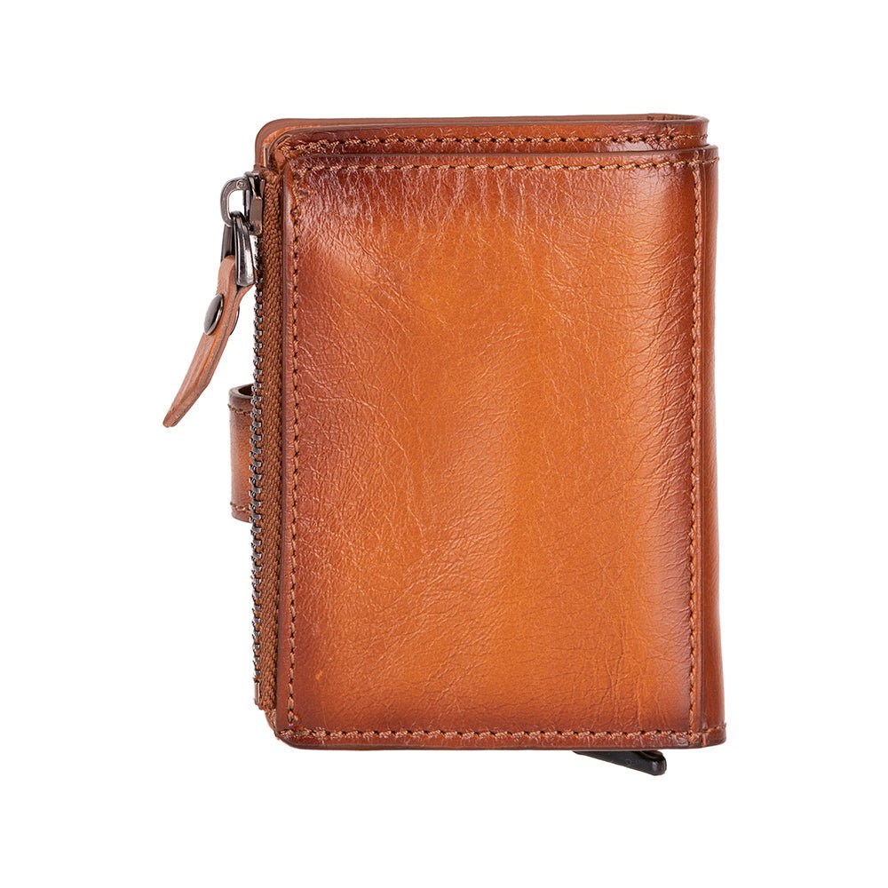 Andalusia Genuine Leather Pop - Up Cardholder with RFID Protection - Tan - TORONATA