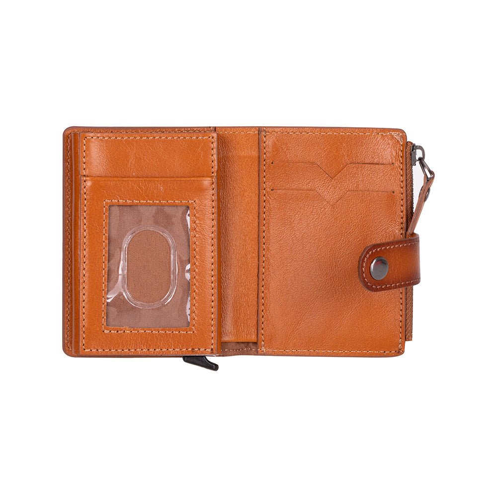 Andalusia Genuine Leather Pop - Up Cardholder with RFID Protection - Tan - TORONATA