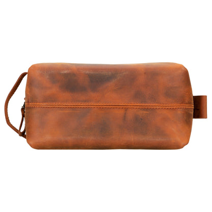 oswego men's leather dopp kit & small travel handbag - toronata - 