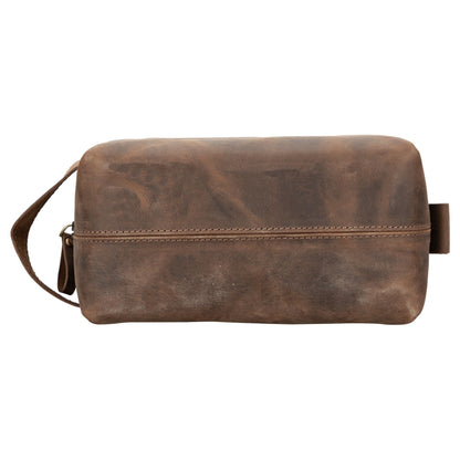 oswego men's leather dopp kit & small travel handbag - toronata - 