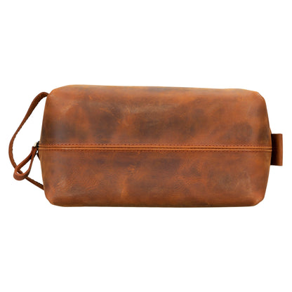 oswego men's leather dopp kit & small travel handbag - toronata - 