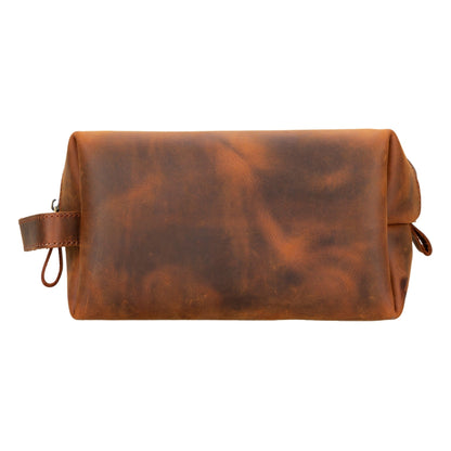 oswego men's leather dopp kit & small travel handbag - toronata - 