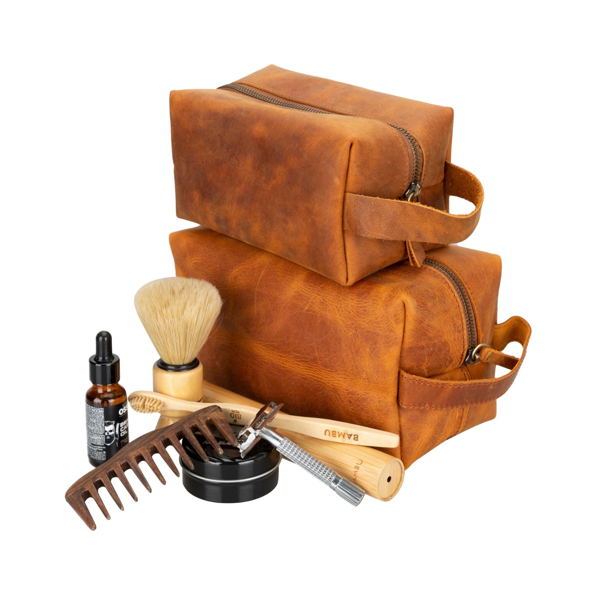 Full grain leather online dopp kit