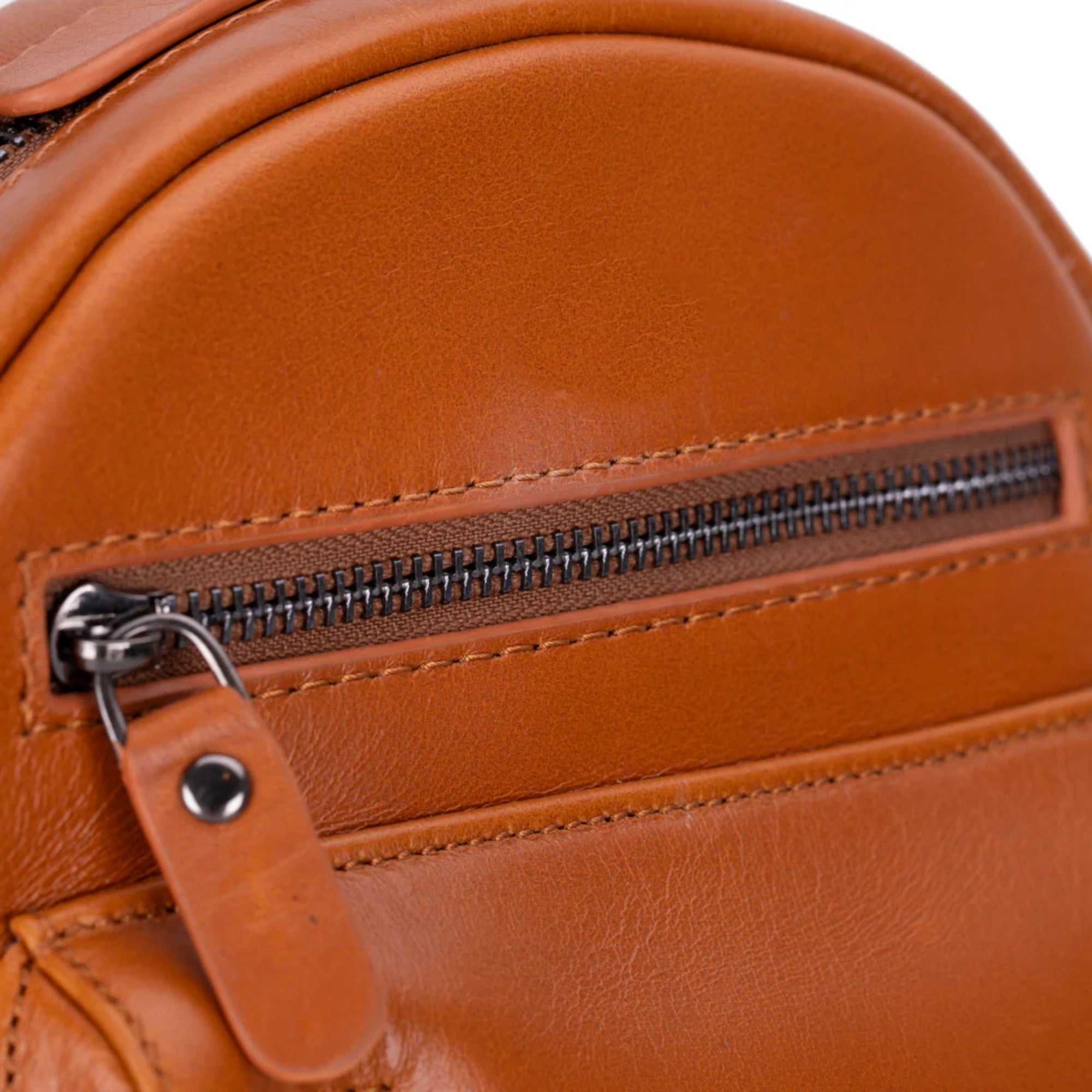 Athens Unisex Leather Cross Bag - Tan - TORONATA