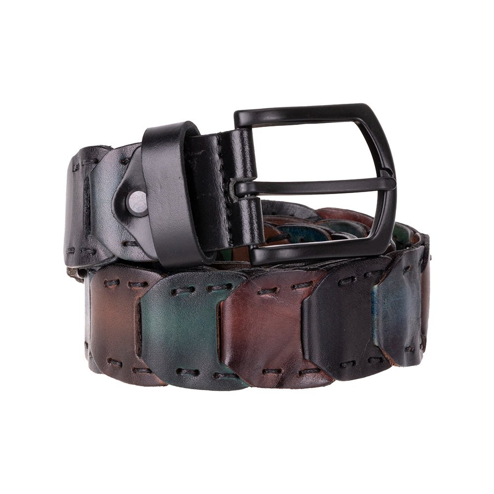 Bessemer Braided Leather Belt for Men - Rainbow - Small - TORONATA