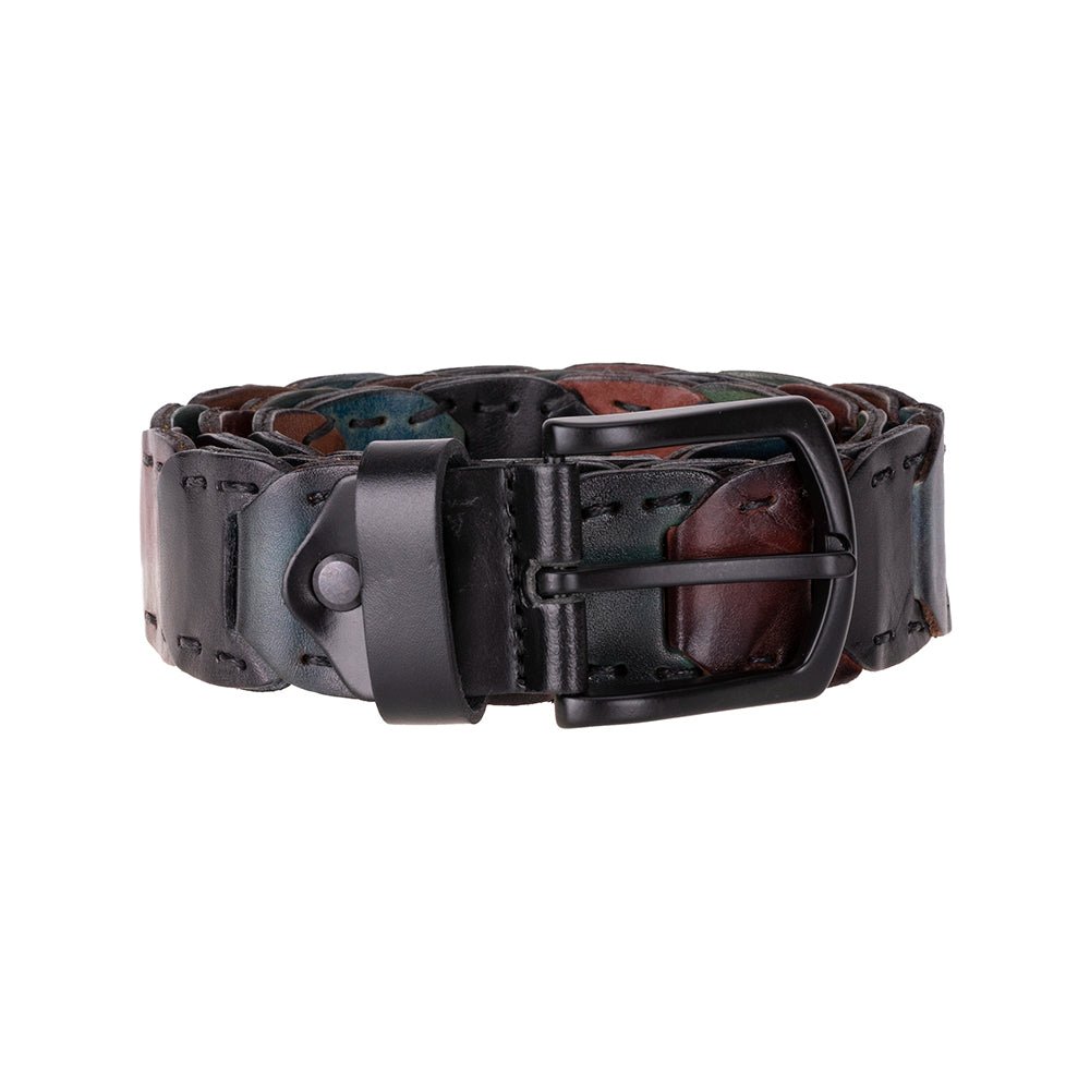 Bessemer Braided Leather Belt for Men - Rainbow - Small - TORONATA