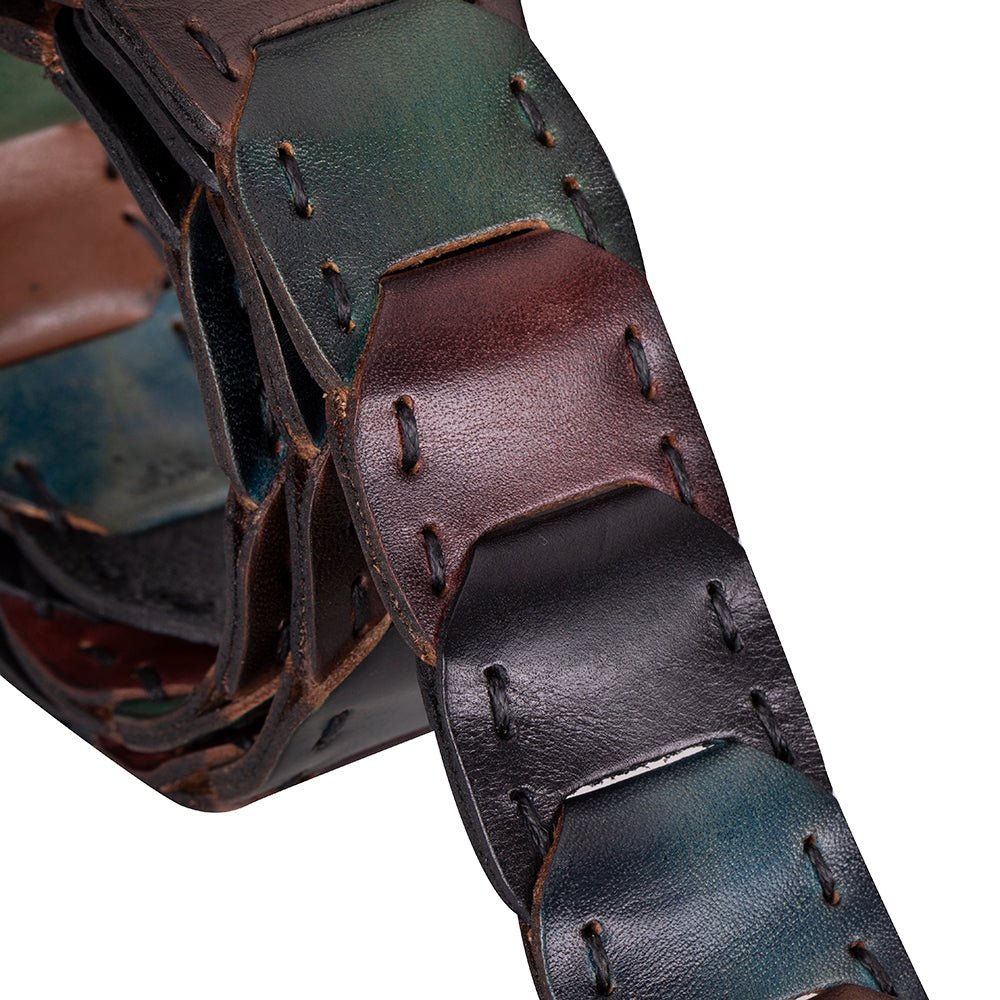 Bessemer Braided Leather Belt for Men - Rainbow - Small - TORONATA