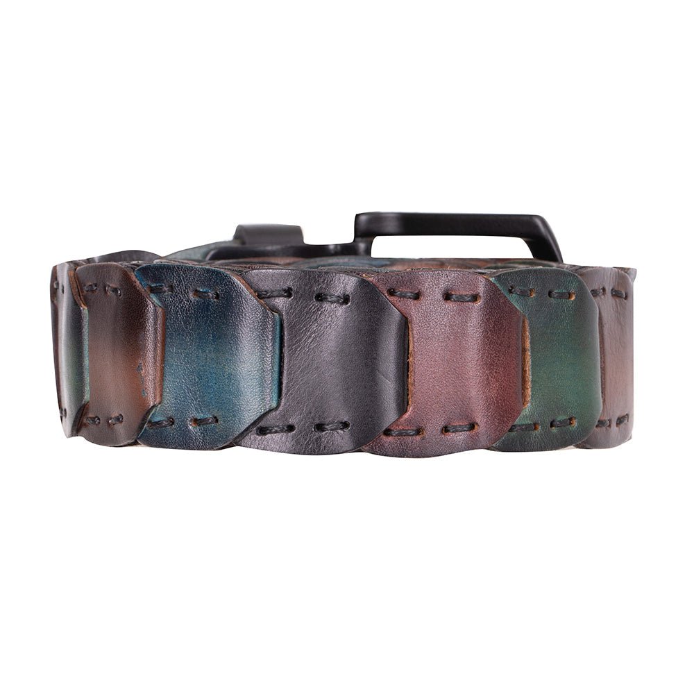 Bessemer Braided Leather Belt for Men - Rainbow - Small - TORONATA