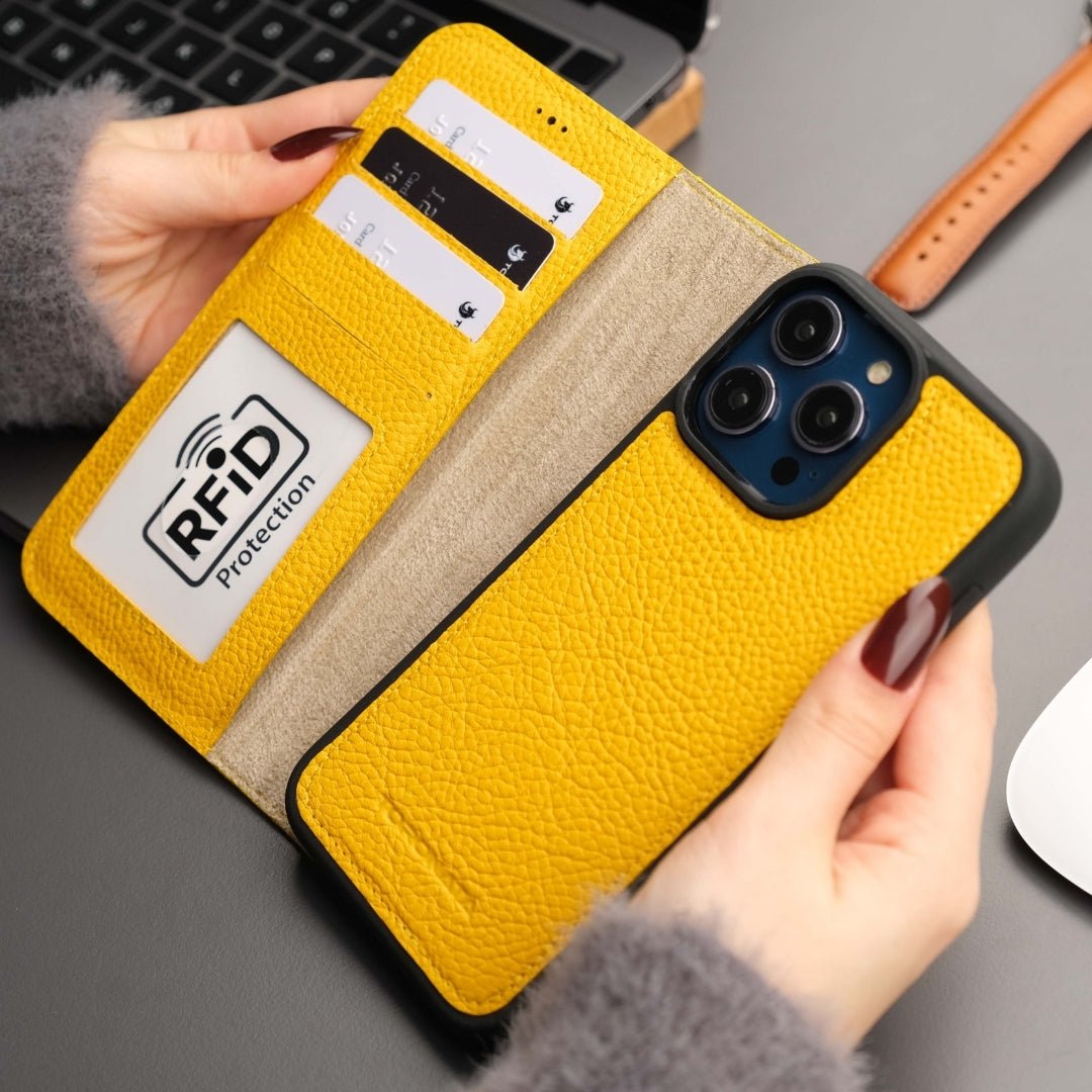 Casper iPhone 16 Pro Wallet Case Leather MagSafe - TORONATA - #color_yellow