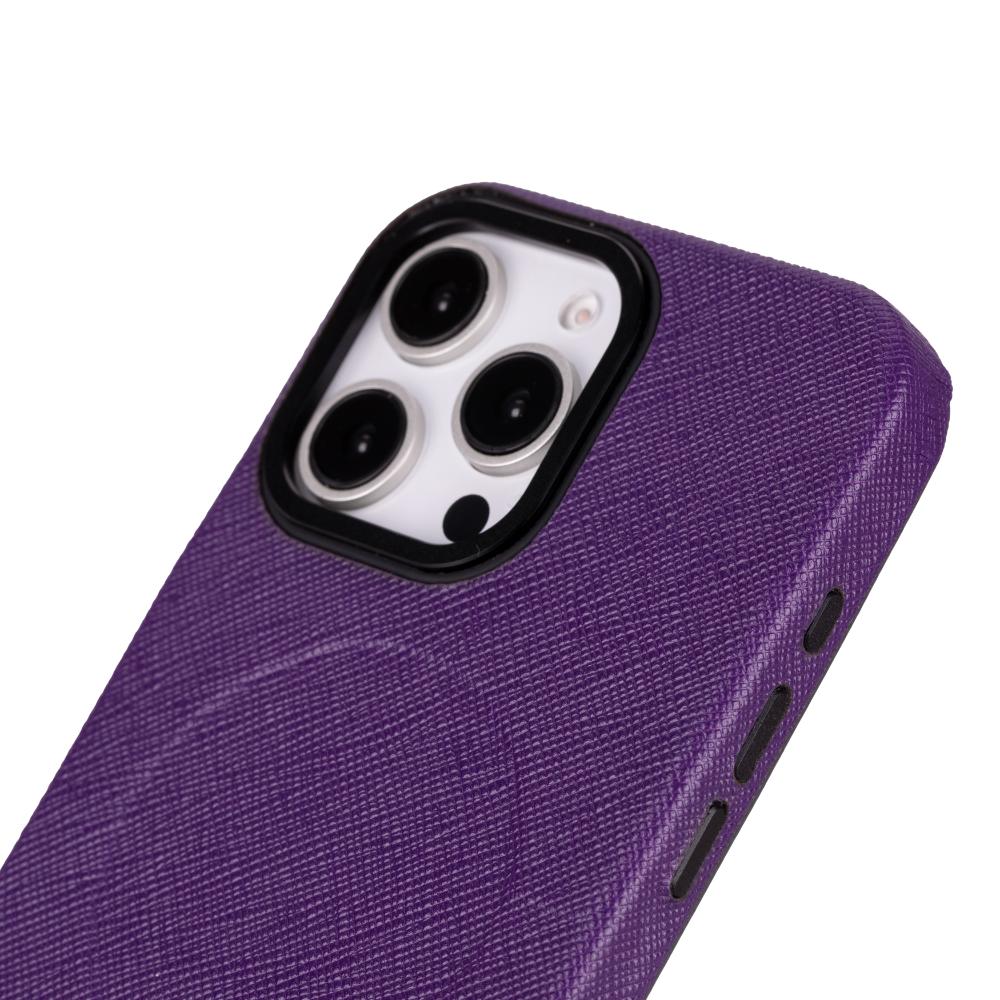 Cullman Leather iPhone 16 Pro Case - Purple - TORONATA