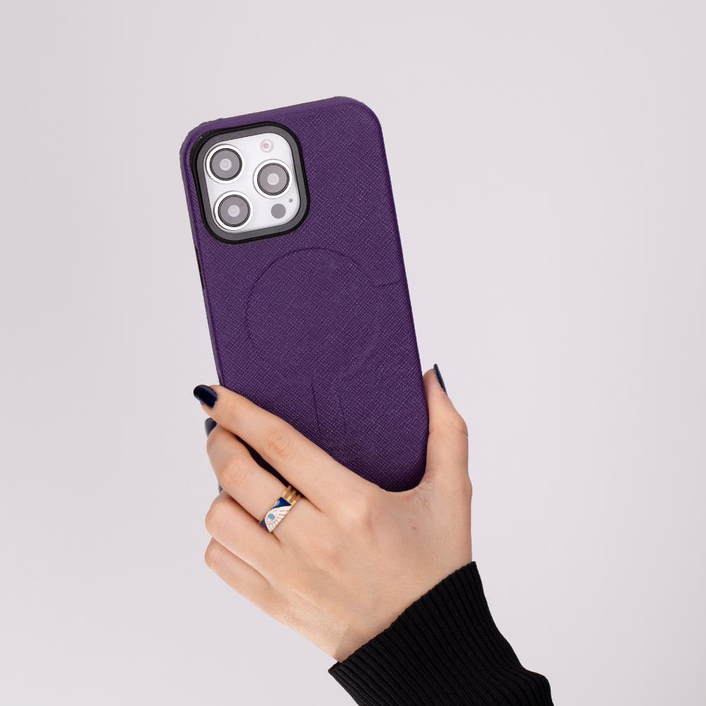 Cullman Leather iPhone 16 Pro Case - Purple - TORONATA