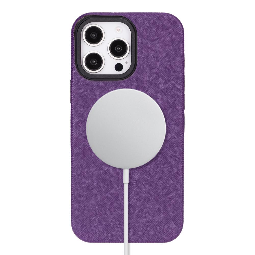 Cullman Leather iPhone 16 Pro Case - Purple - TORONATA