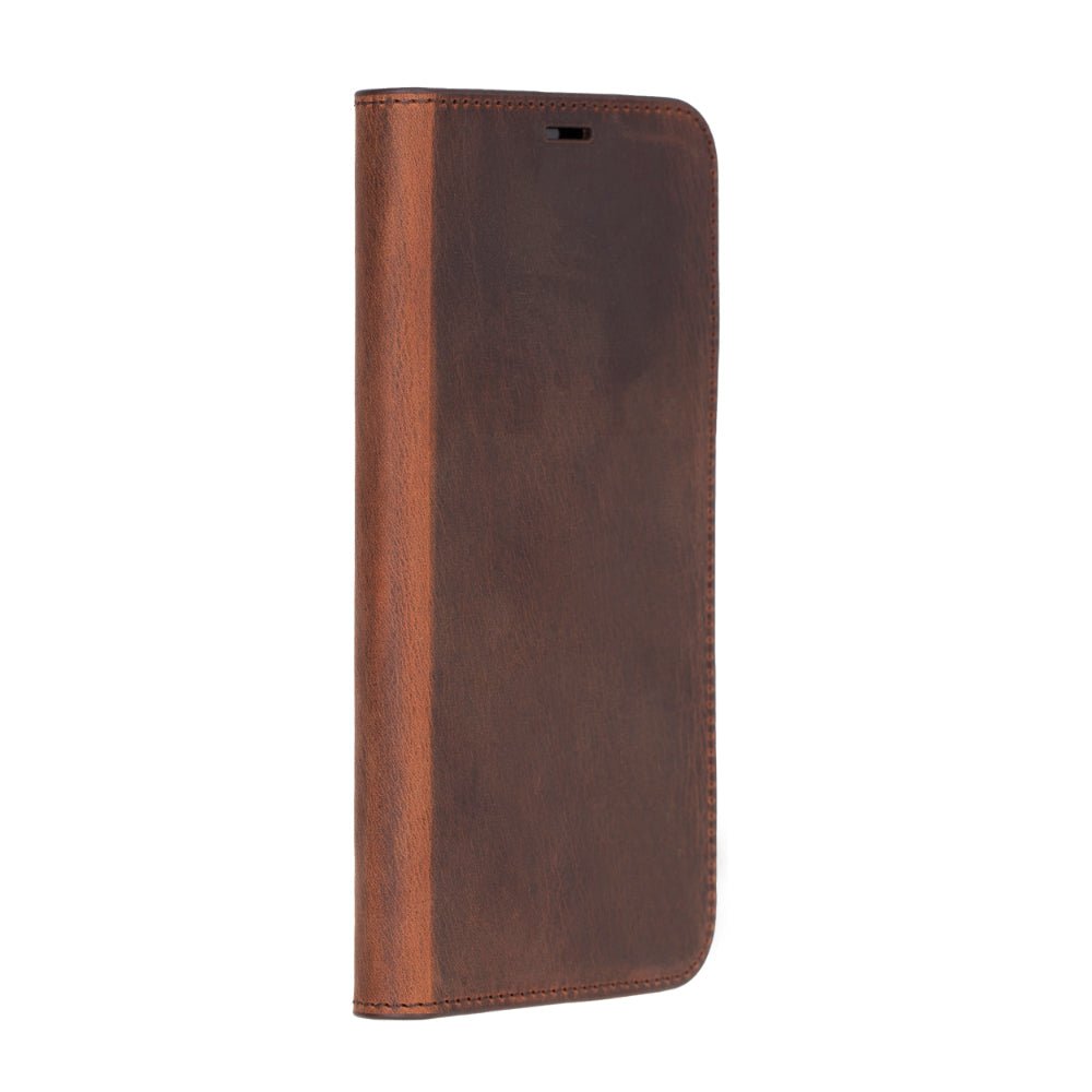 Decatur Leather iPhone 16 Pro Max Folio Case - Antic Brown - TORONATA