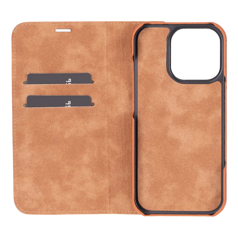 Decatur Leather iPhone 16 Pro Max Folio Case - Black - TORONATA