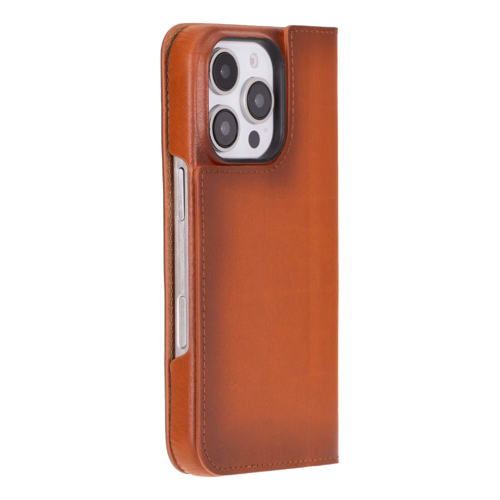 Decatur Leather iPhone 16 Pro Max Folio Case - Tan - TORONATA