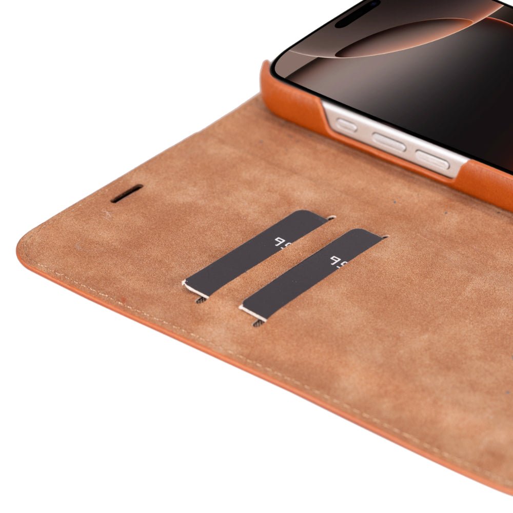 Decatur Leather iPhone 16 Pro Max Folio Case - Tan - TORONATA