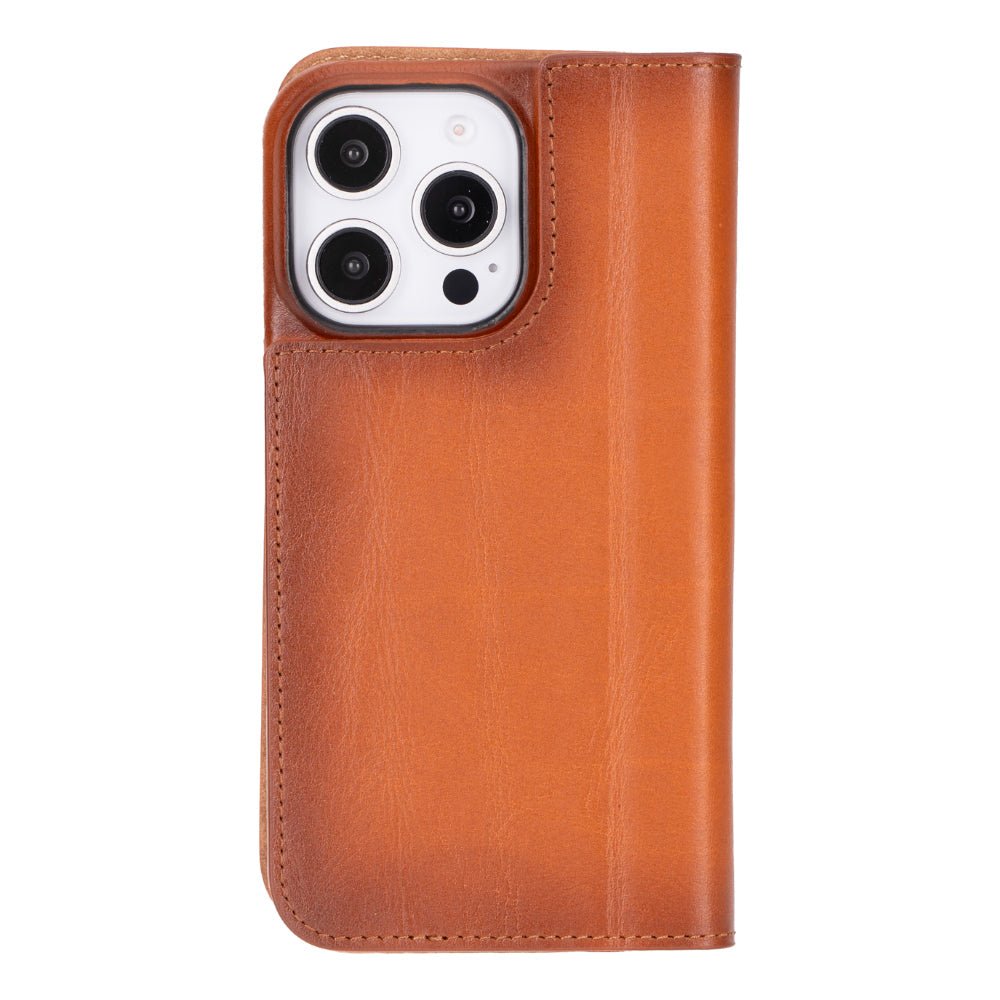 Decatur Leather iPhone 16 Pro Max Folio Case - Tan - TORONATA