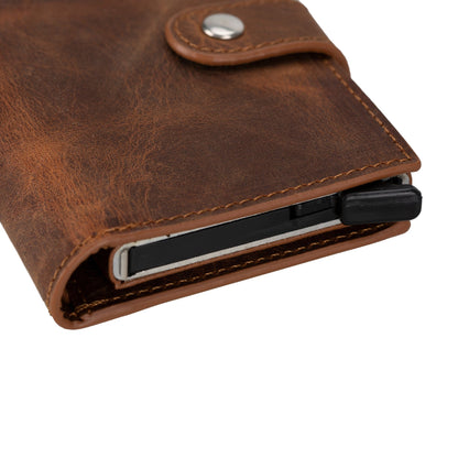 douglas leather pop-up cardholder with compatible apple airtag - toronata - 