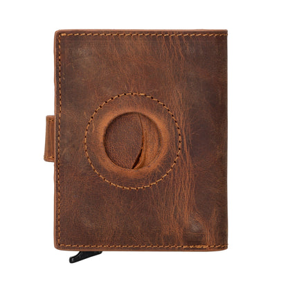 douglas leather pop-up cardholder with compatible apple airtag - toronata - 