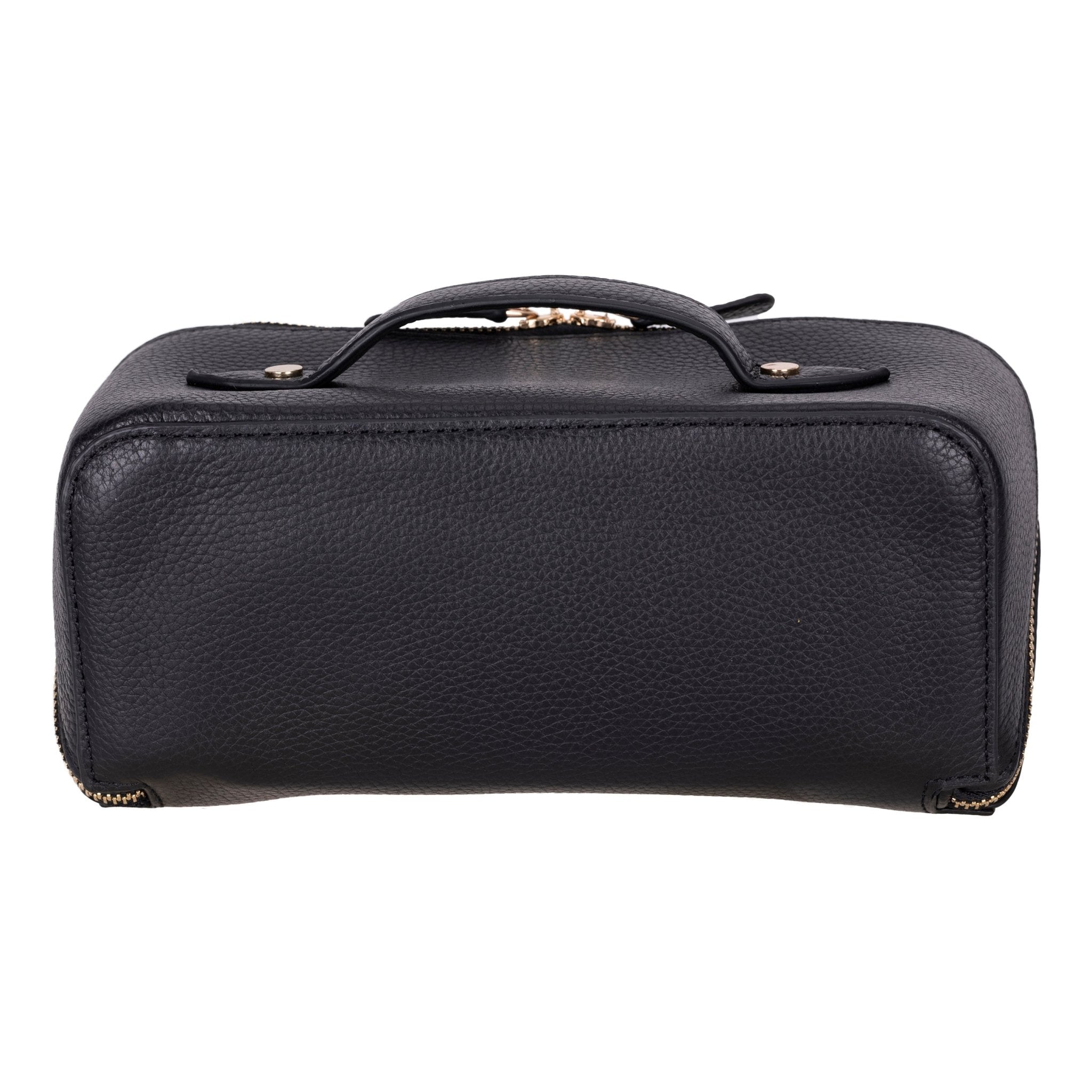 Haines Leather Cosmetic Bag – Stylish & Durable Makeup Bag for Travel - Black - TORONATA