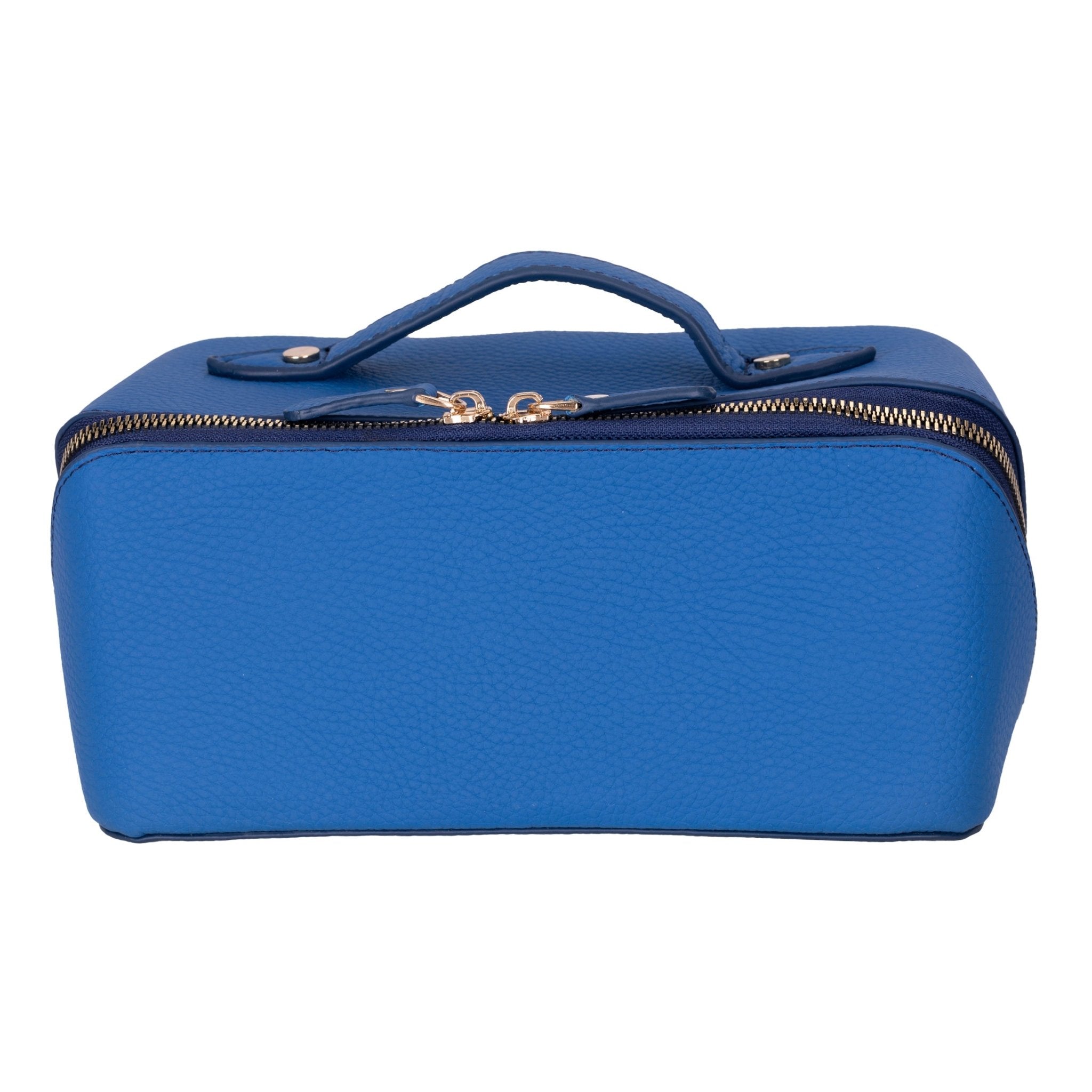 Haines Leather Cosmetic Bag – Stylish & Durable Makeup Bag for Travel - Blue - TORONATA