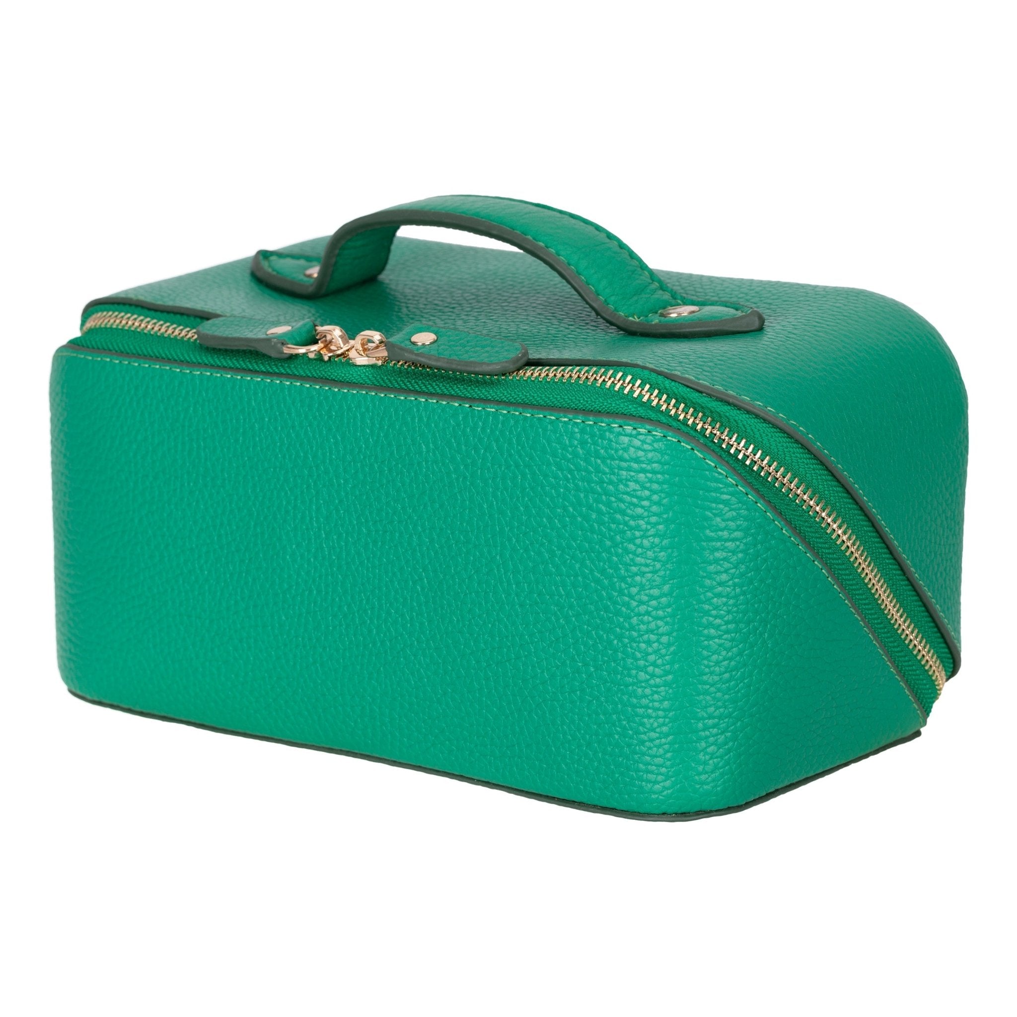 Haines Leather Cosmetic Bag – Stylish & Durable Makeup Bag for Travel - Green - TORONATA