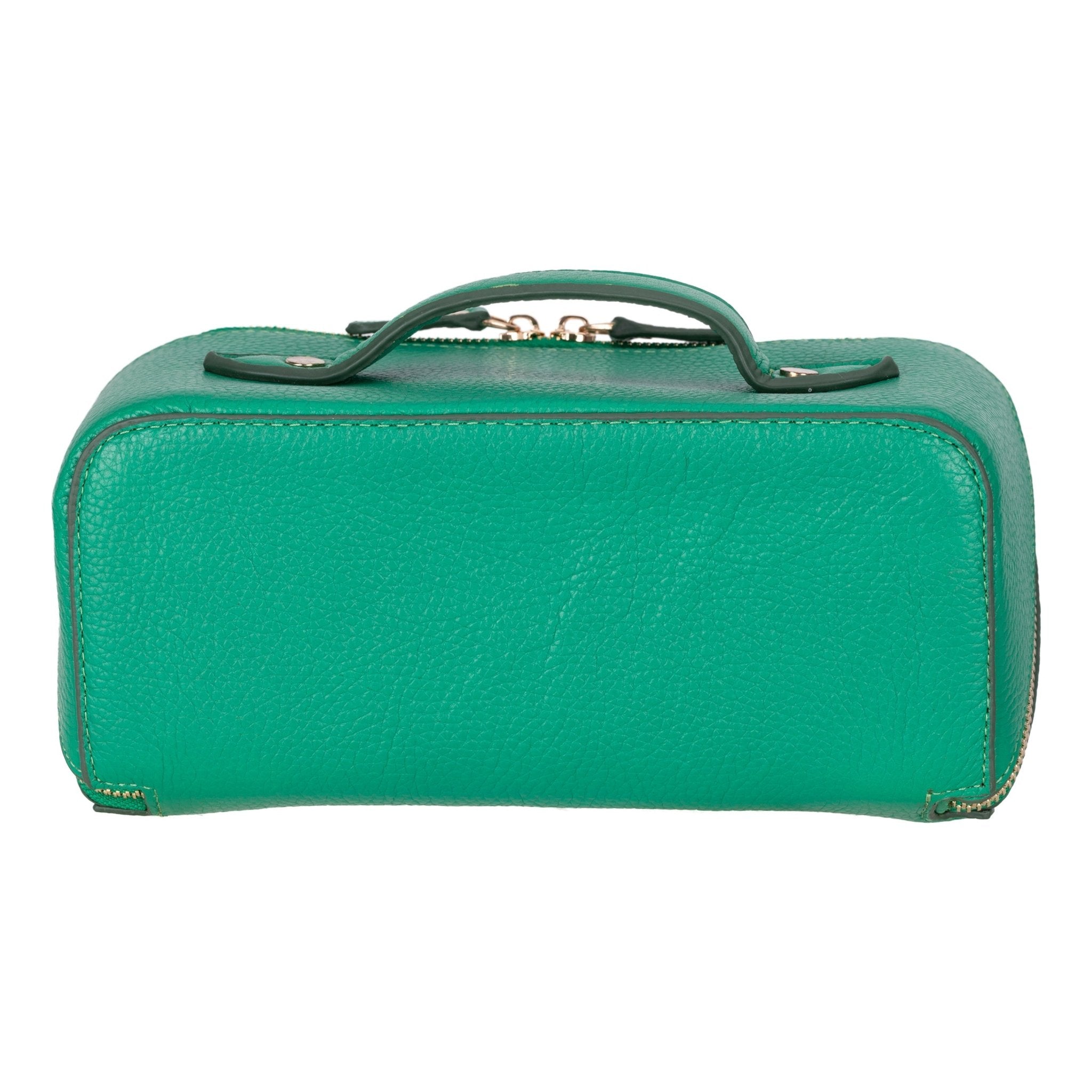 Haines Leather Cosmetic Bag – Stylish & Durable Makeup Bag for Travel - Green - TORONATA