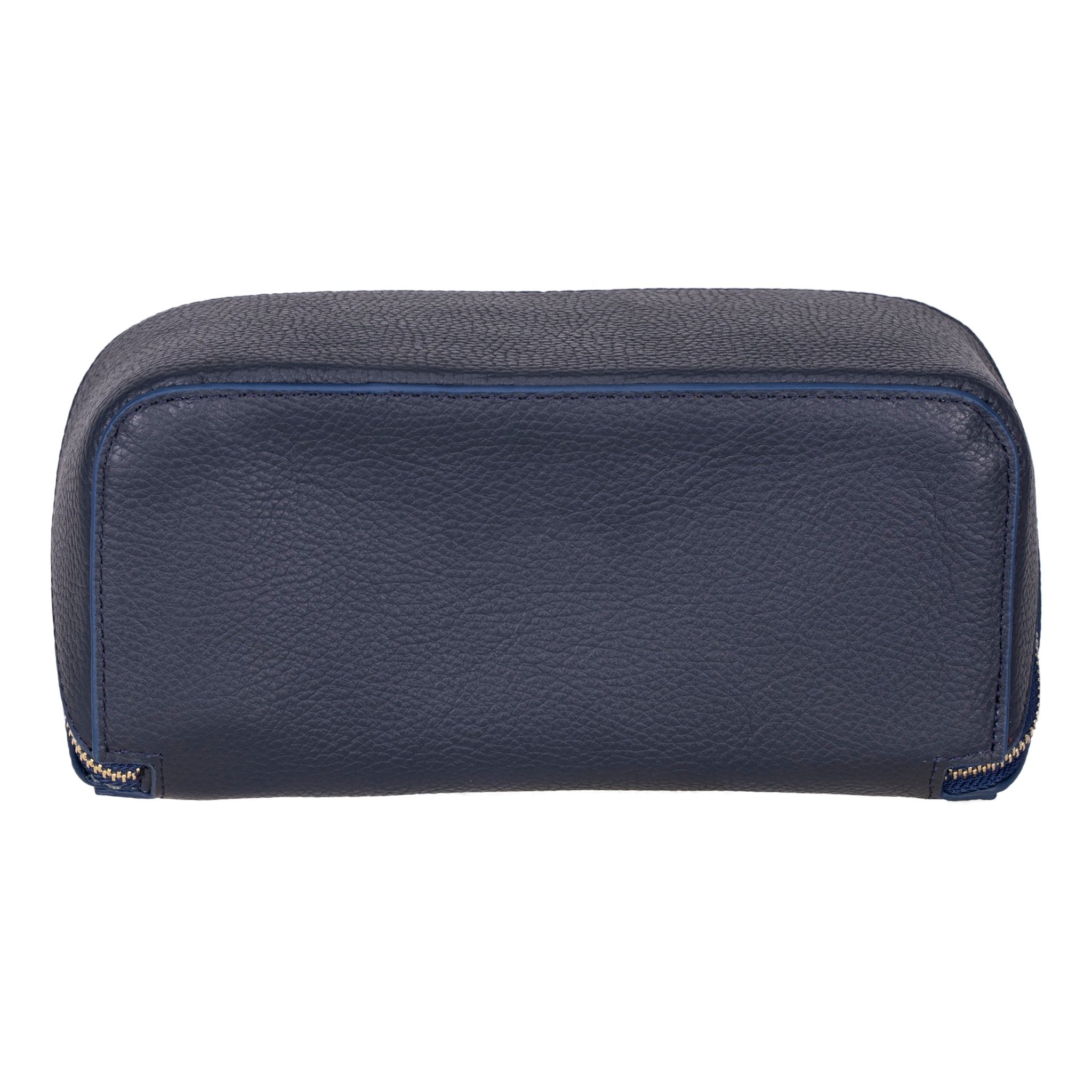 Haines Leather Cosmetic Bag – Stylish & Durable Makeup Bag for Travel - Navy - TORONATA